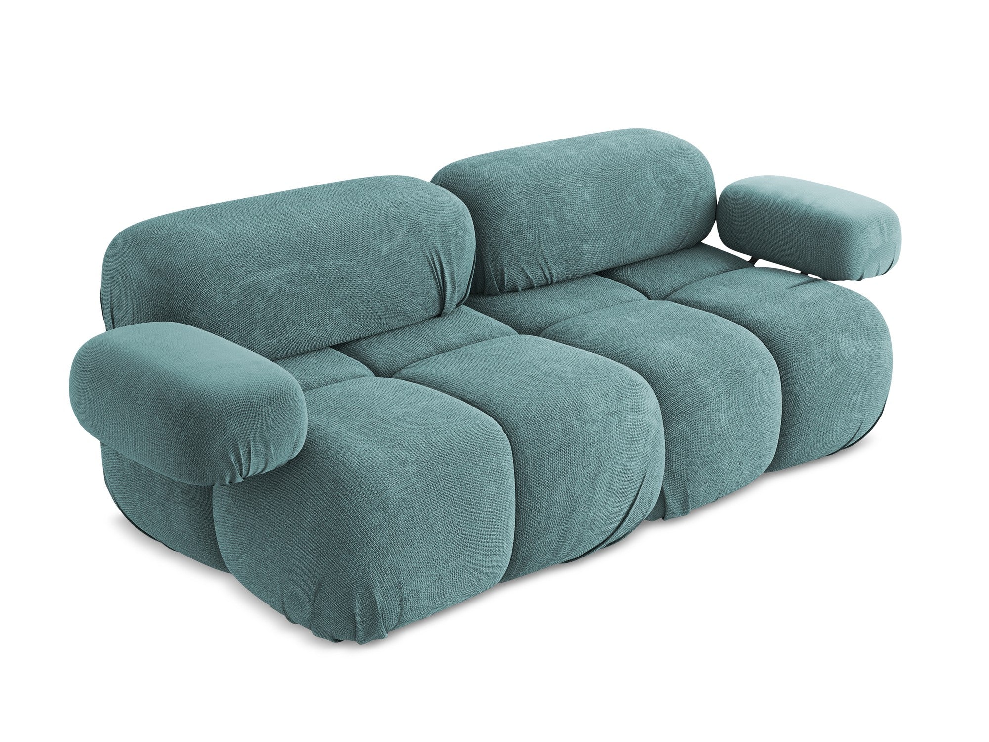 Modular 2-Seater Sofa LOKUA Denim Blue Chenille
