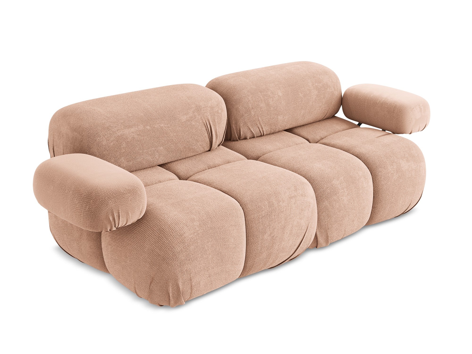 Modulares 2-Sitzer-Sofa LOKUA pfirsichfarbener Chenille