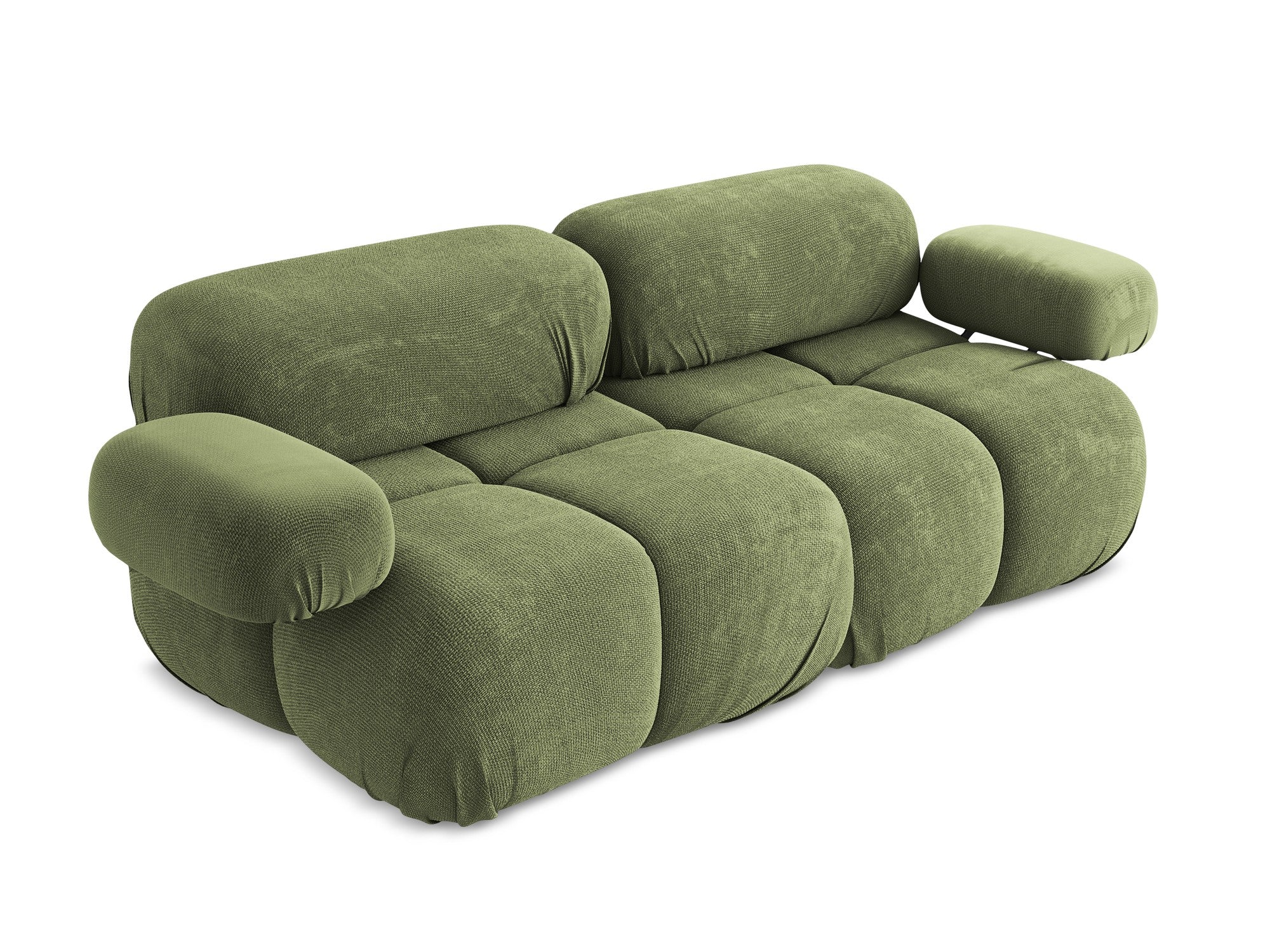 Modular 2-Seater Sofa LOKUA Green Chenille