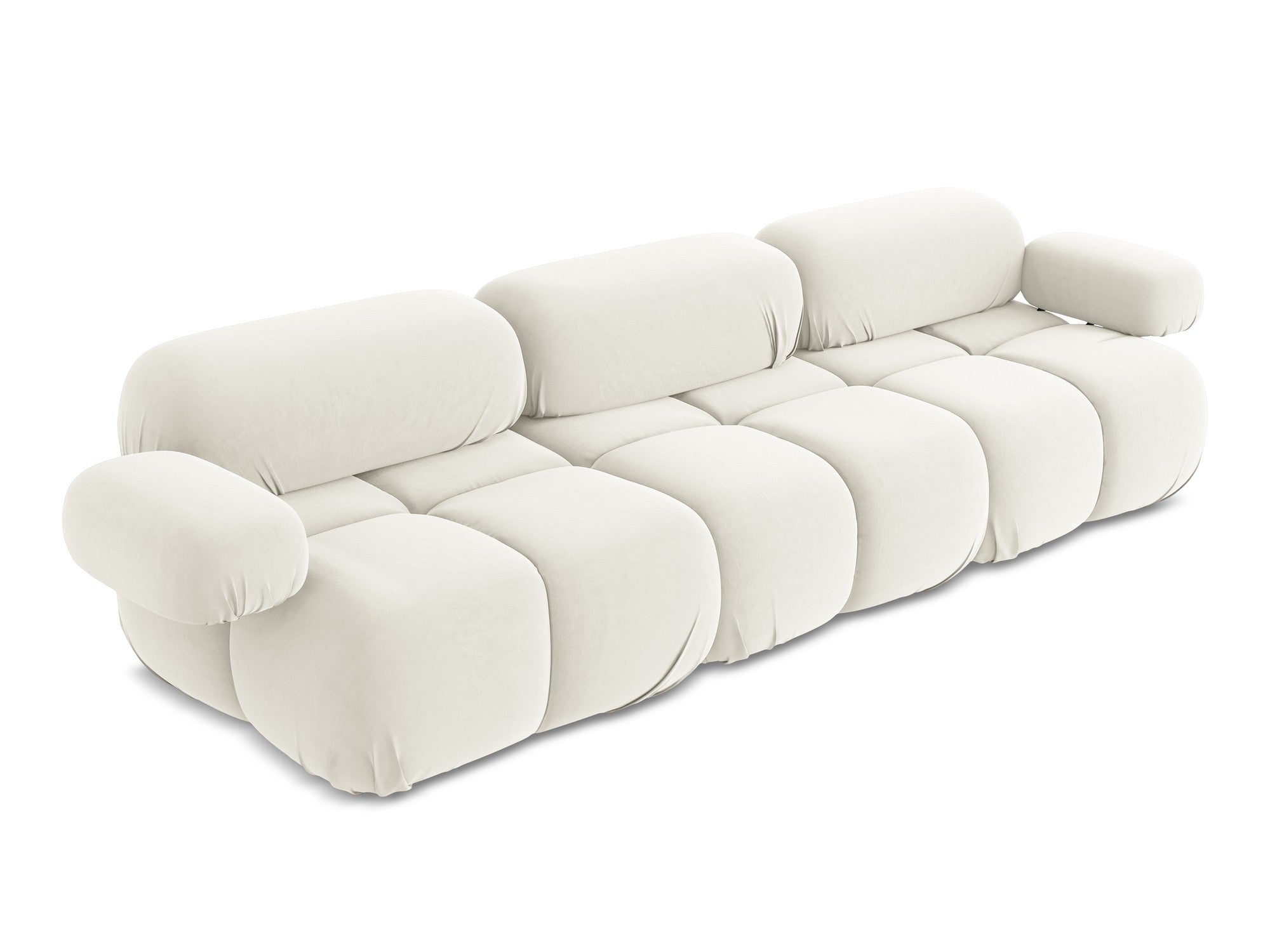 Velvet modular sofa for 3 people LOKUA light beige