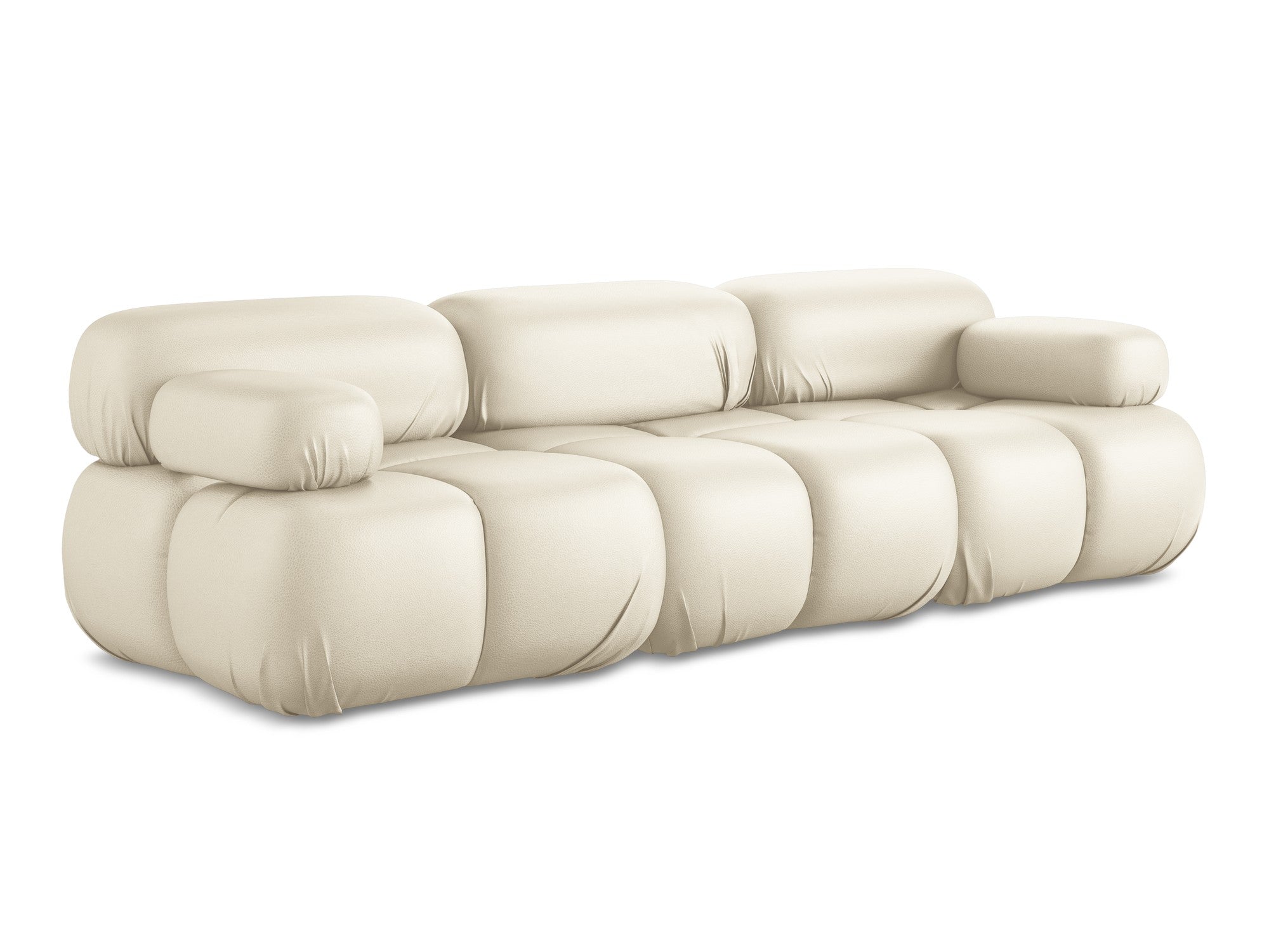 Modulaire 3-zitsbank LOKUA lichtbeige ecologische leer