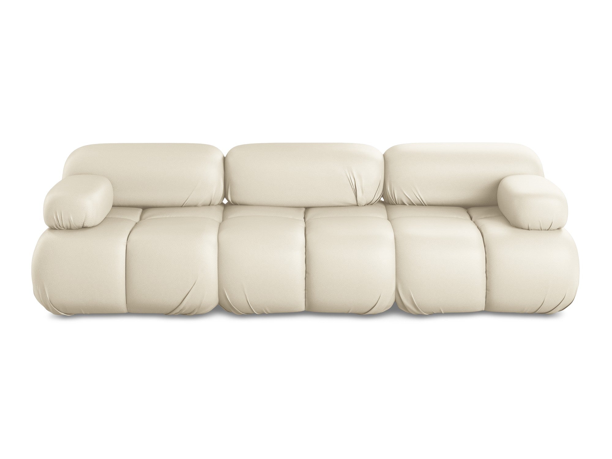 Modulaire 3-zitsbank LOKUA lichtbeige ecologische leer