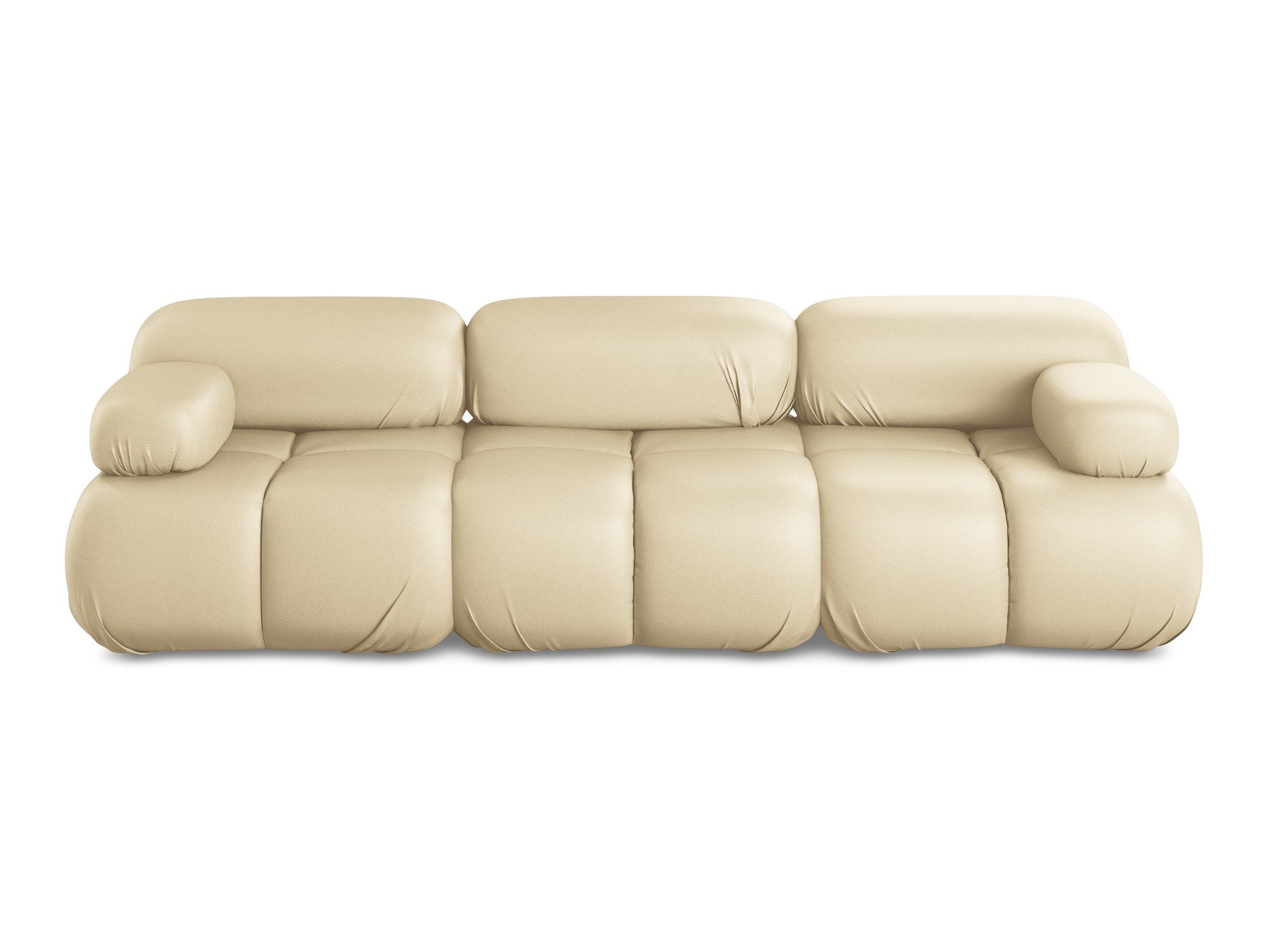 3-seater modular sofa LOKUA beige eco-leather