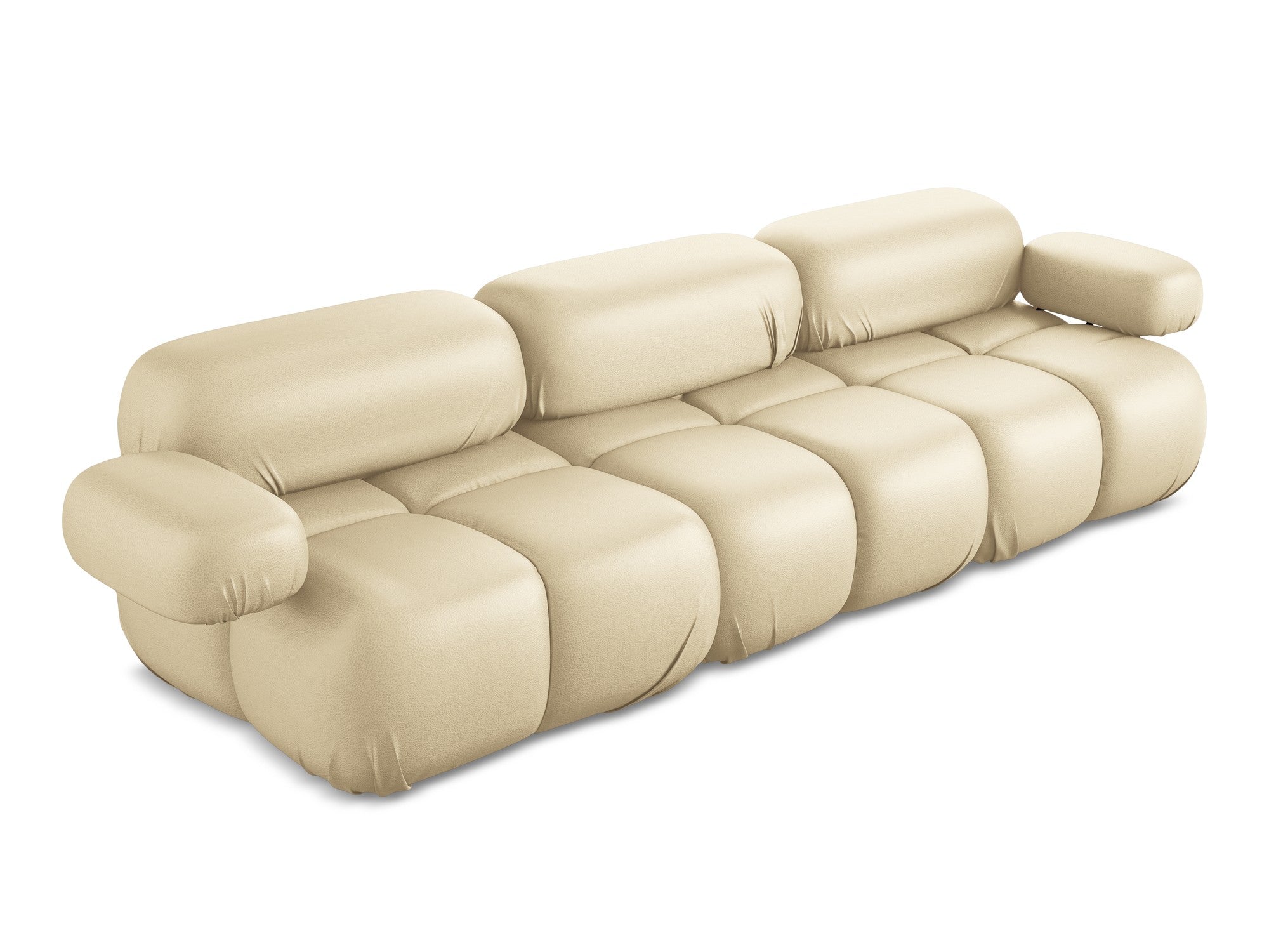 3-seater modular sofa LOKUA beige eco-leather