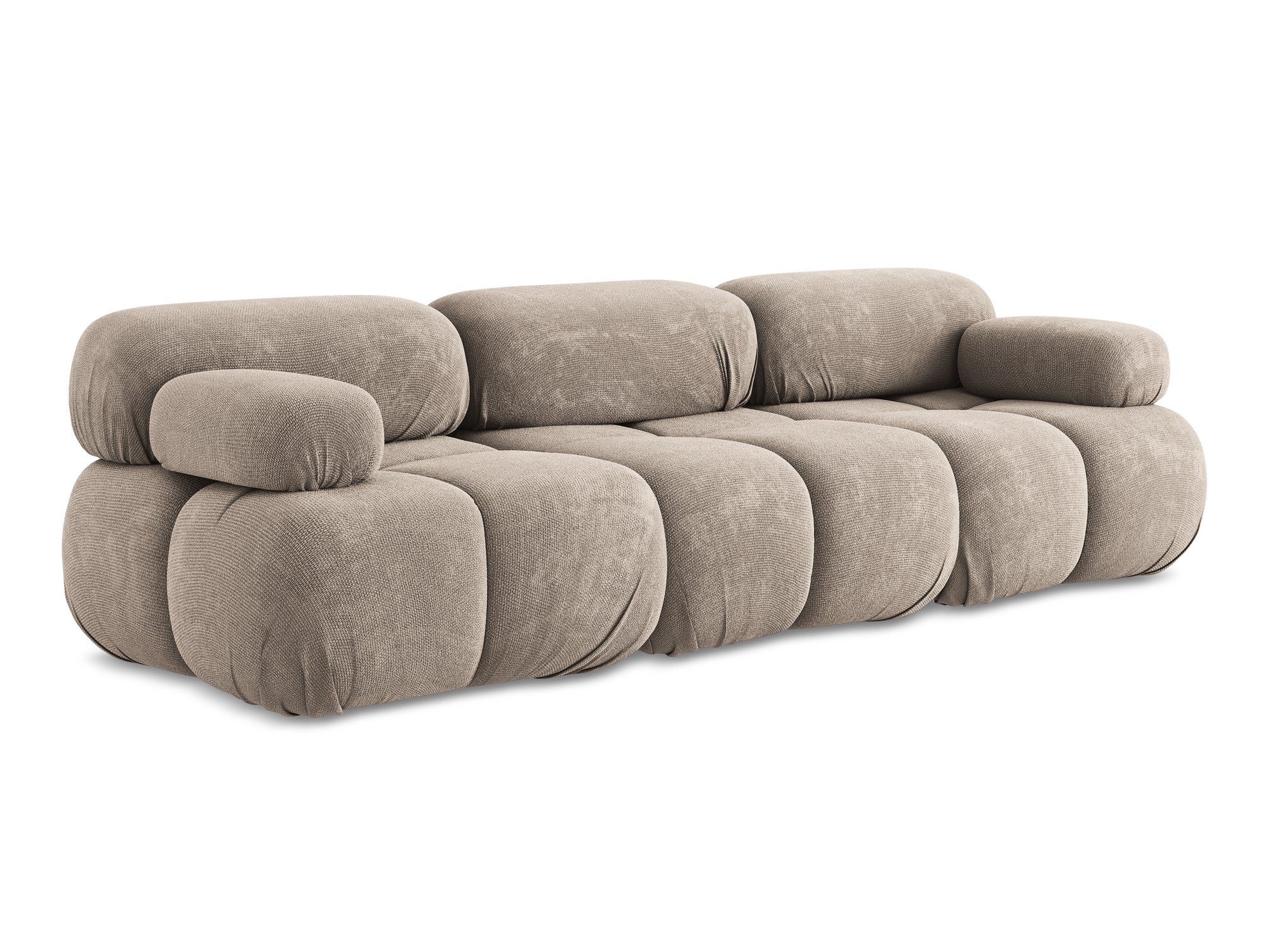 3-seater modular sofa LOKUA dark beige chenille