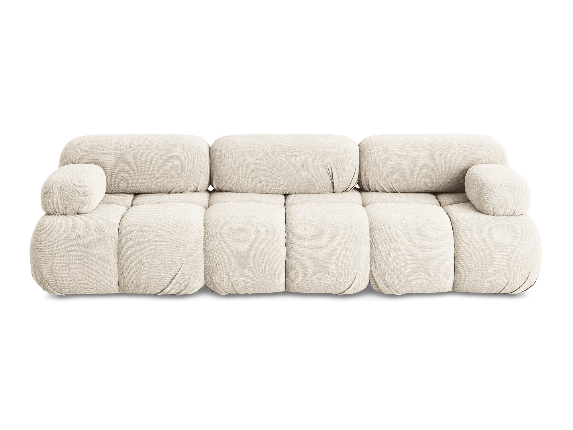 Light Beige Chenille 3-Seater Modular Sofa LOKUA
