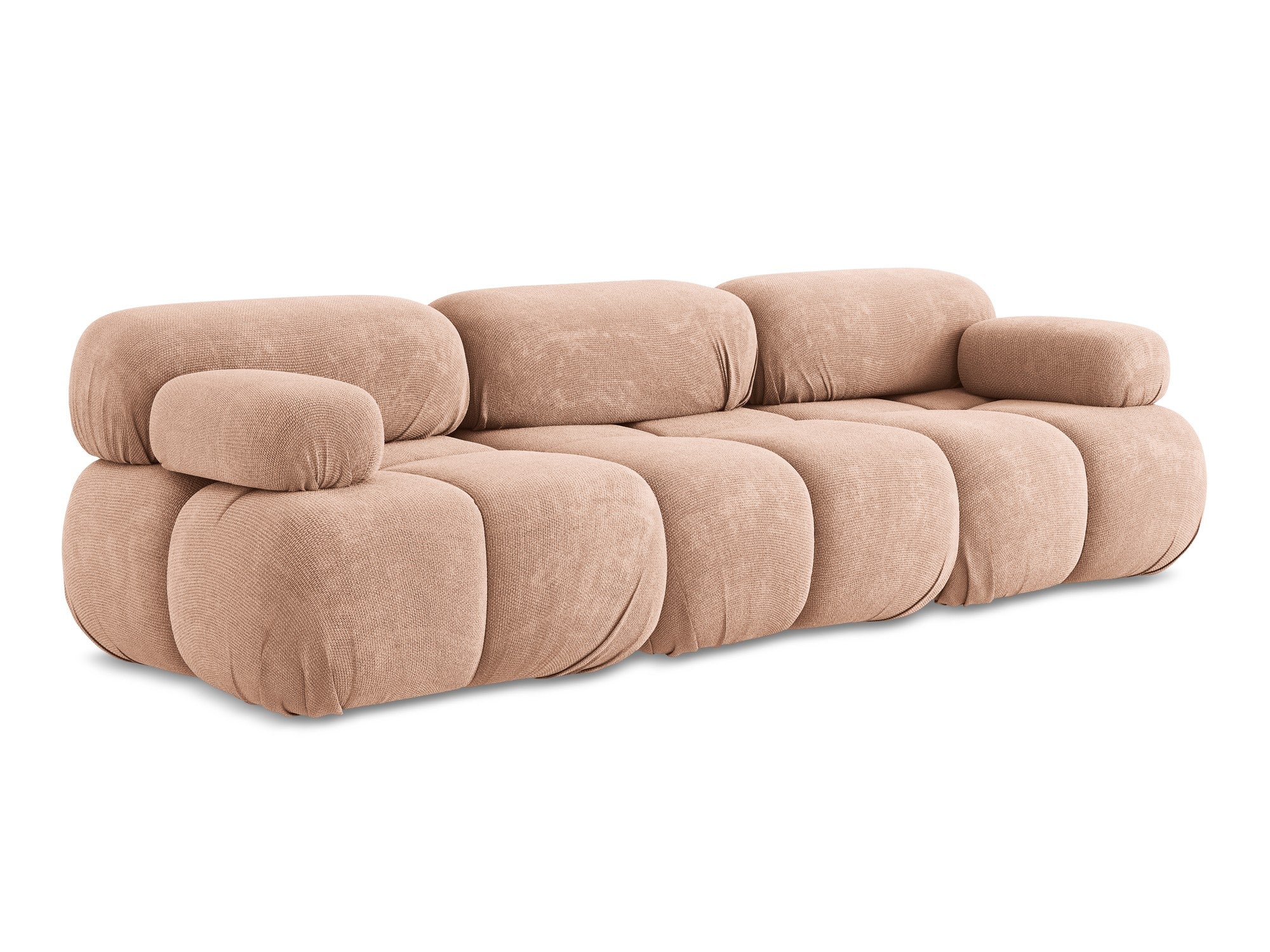 Modulares 3-Sitzer-Sofa LOKUA pfirsichfarbener Chenille