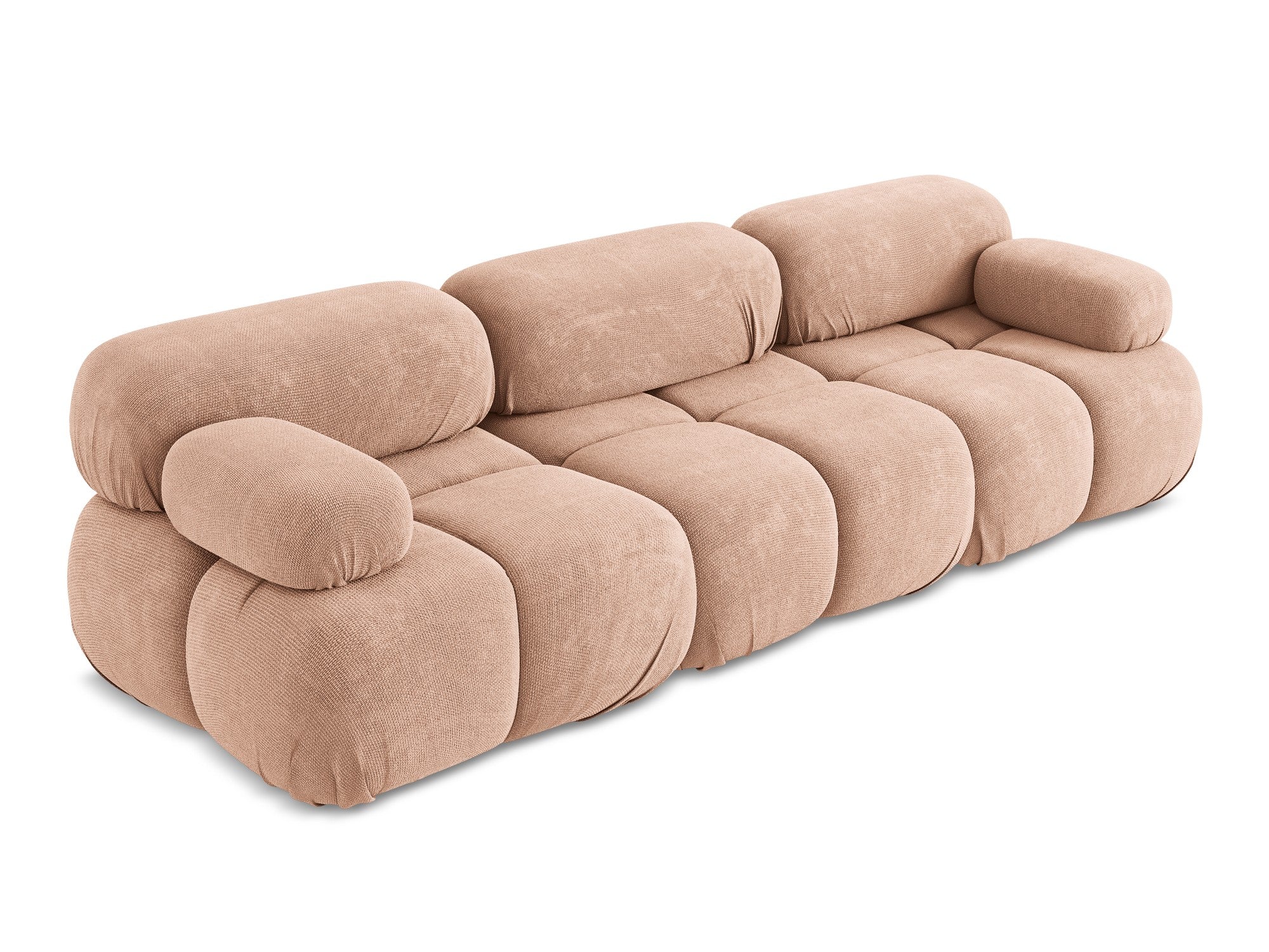 Modulares 3-Sitzer-Sofa LOKUA pfirsichfarbener Chenille