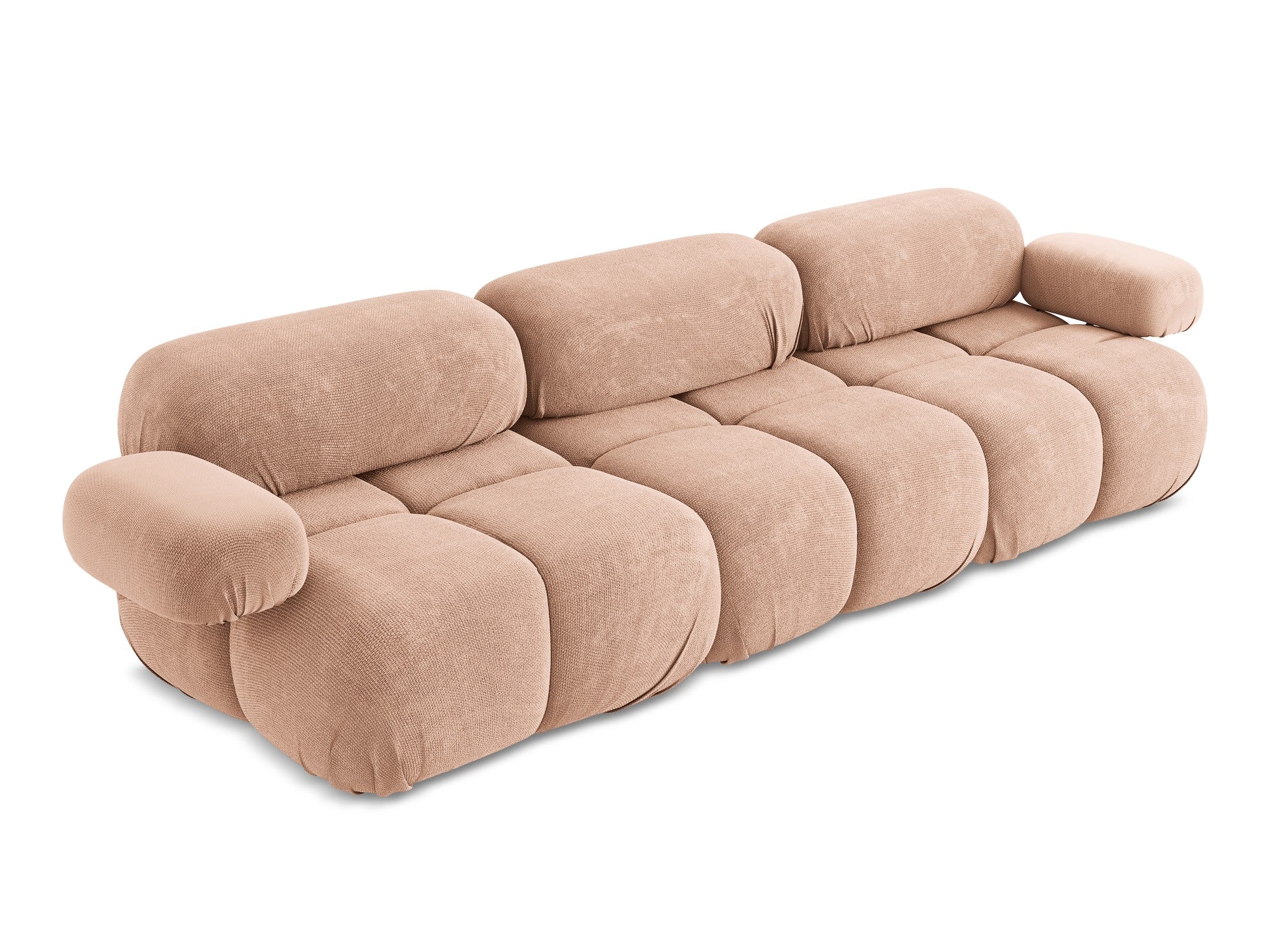 Modulares 3-Sitzer-Sofa LOKUA pfirsichfarbener Chenille