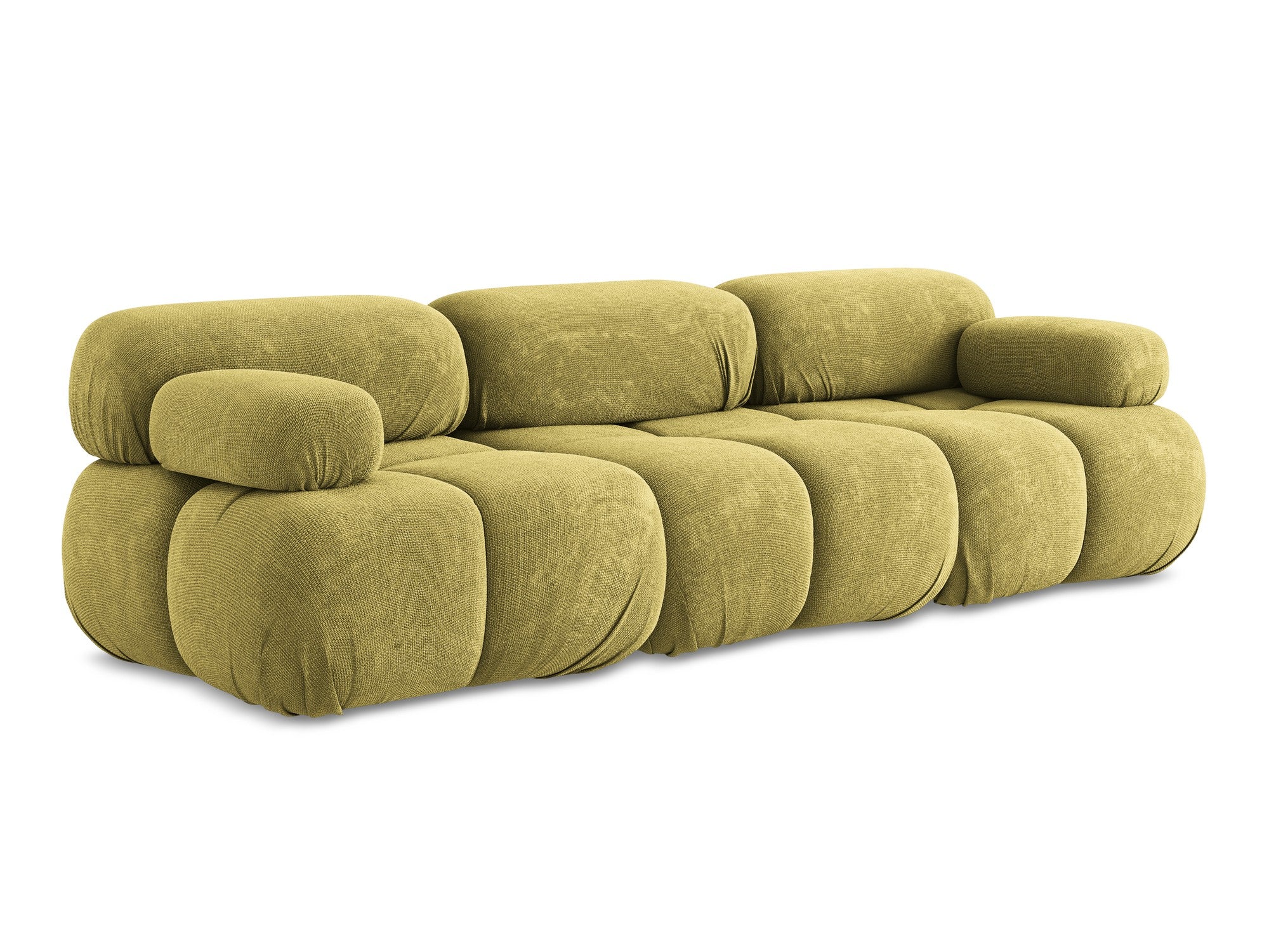 Modulares 3-Sitzer-Sofa LOKUA limonengrüner Chenille