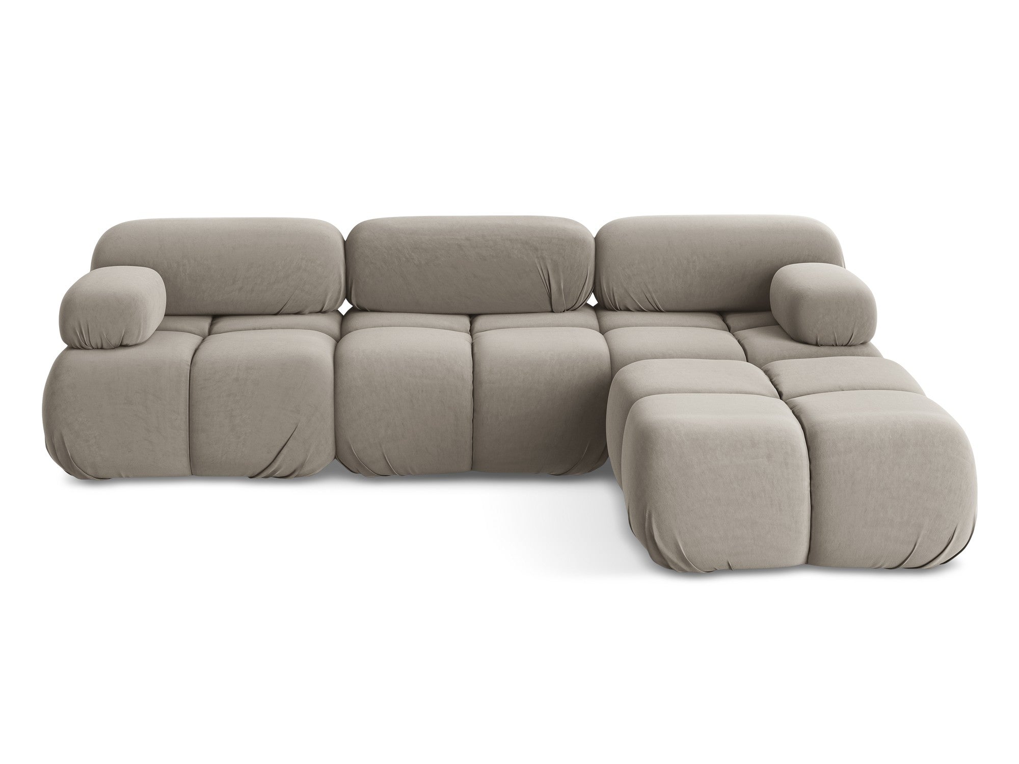 Modularer Samt-Ecksofa LOKUA taupe