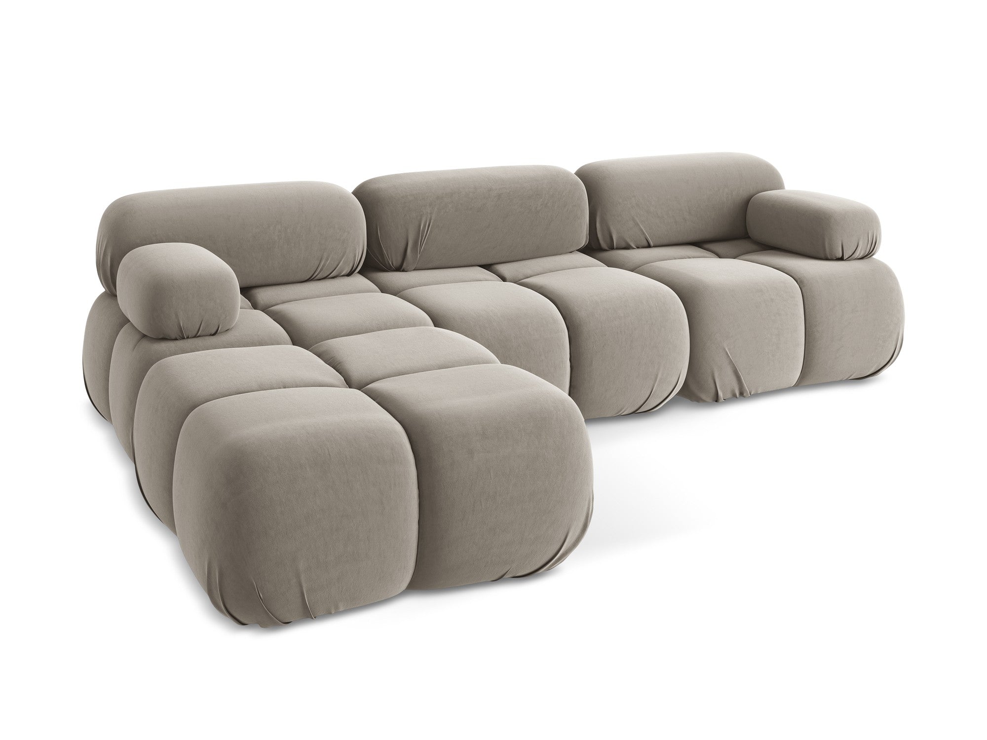 Modularer Samt-Ecksofa LOKUA taupe