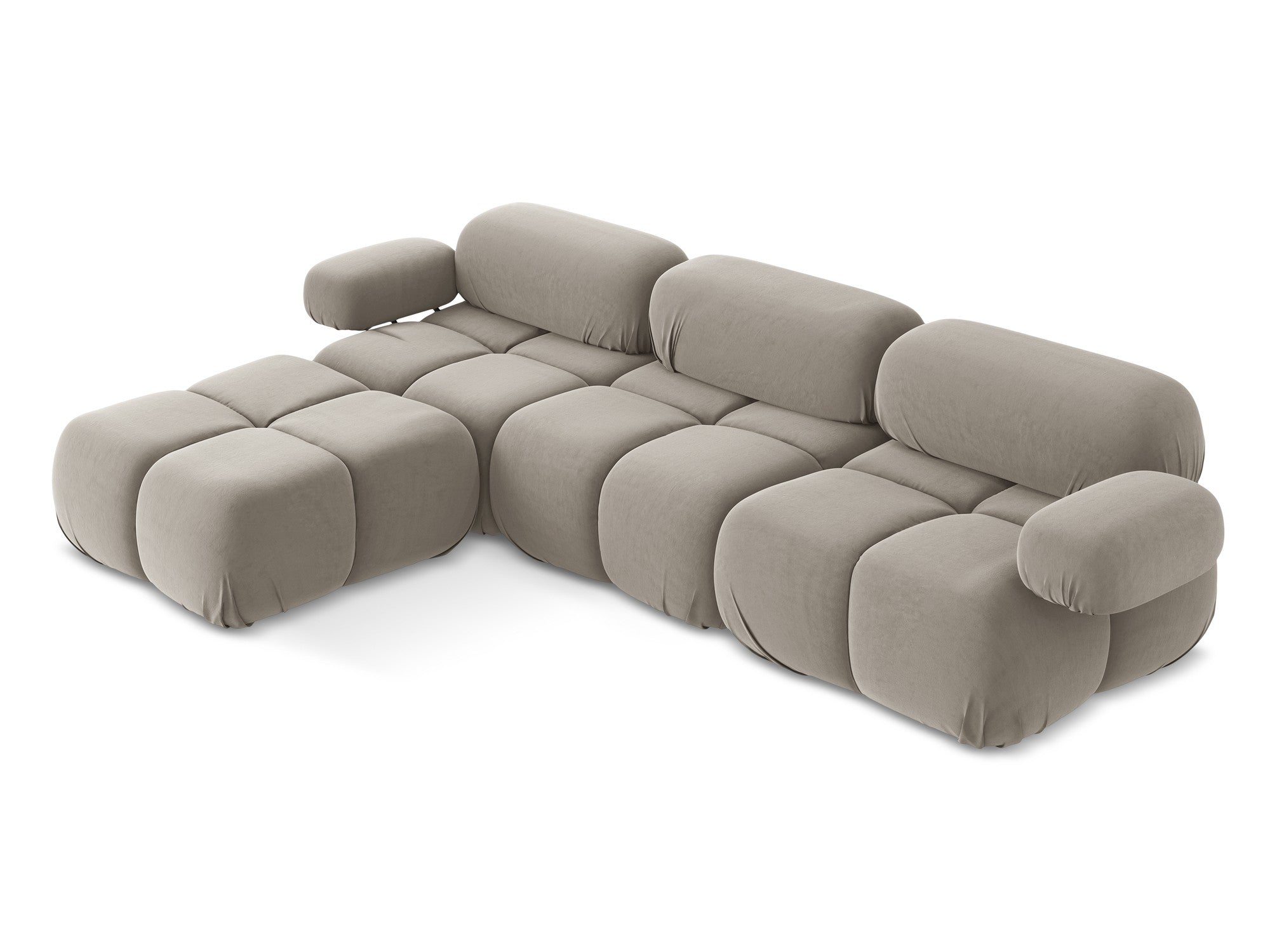 Modularer Samt-Ecksofa LOKUA taupe