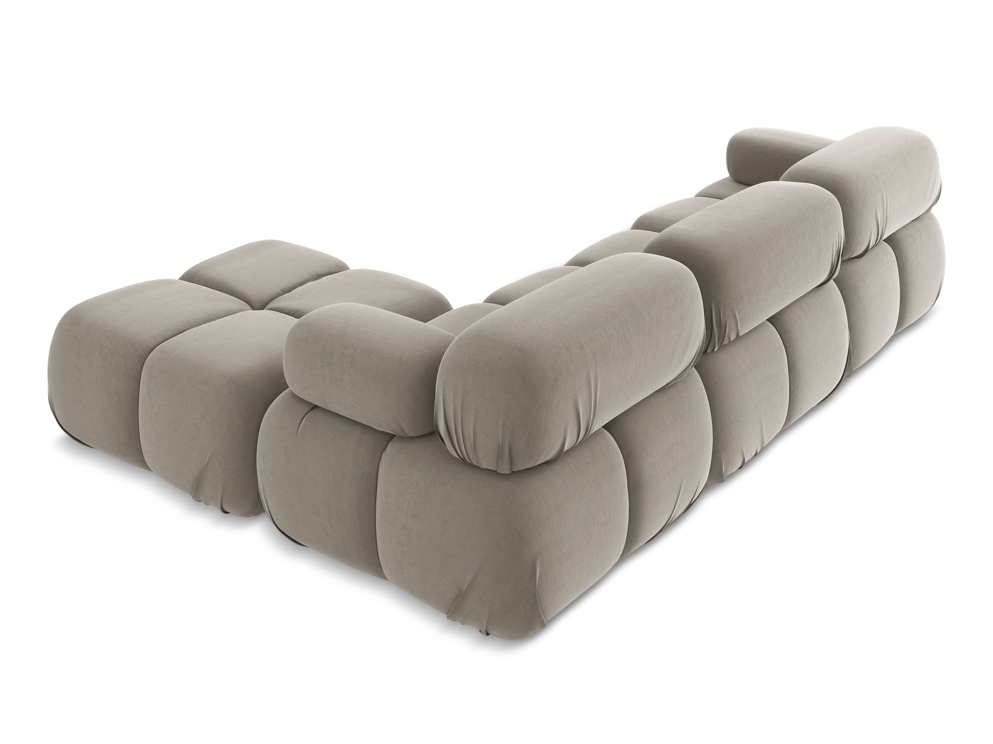 Modularer Samt-Ecksofa LOKUA taupe