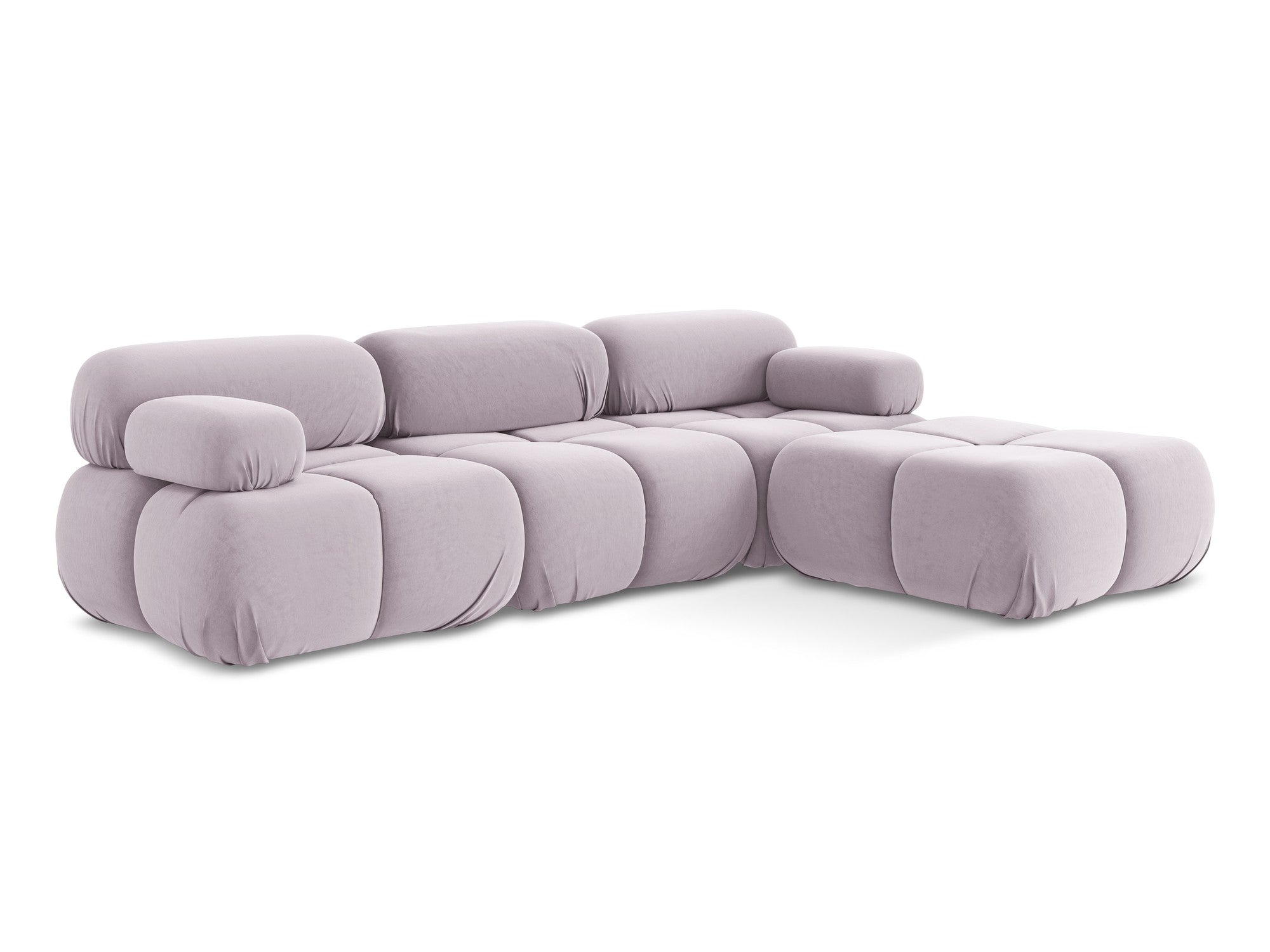 Universal velvet modular corner sofa LOKUA in lavender