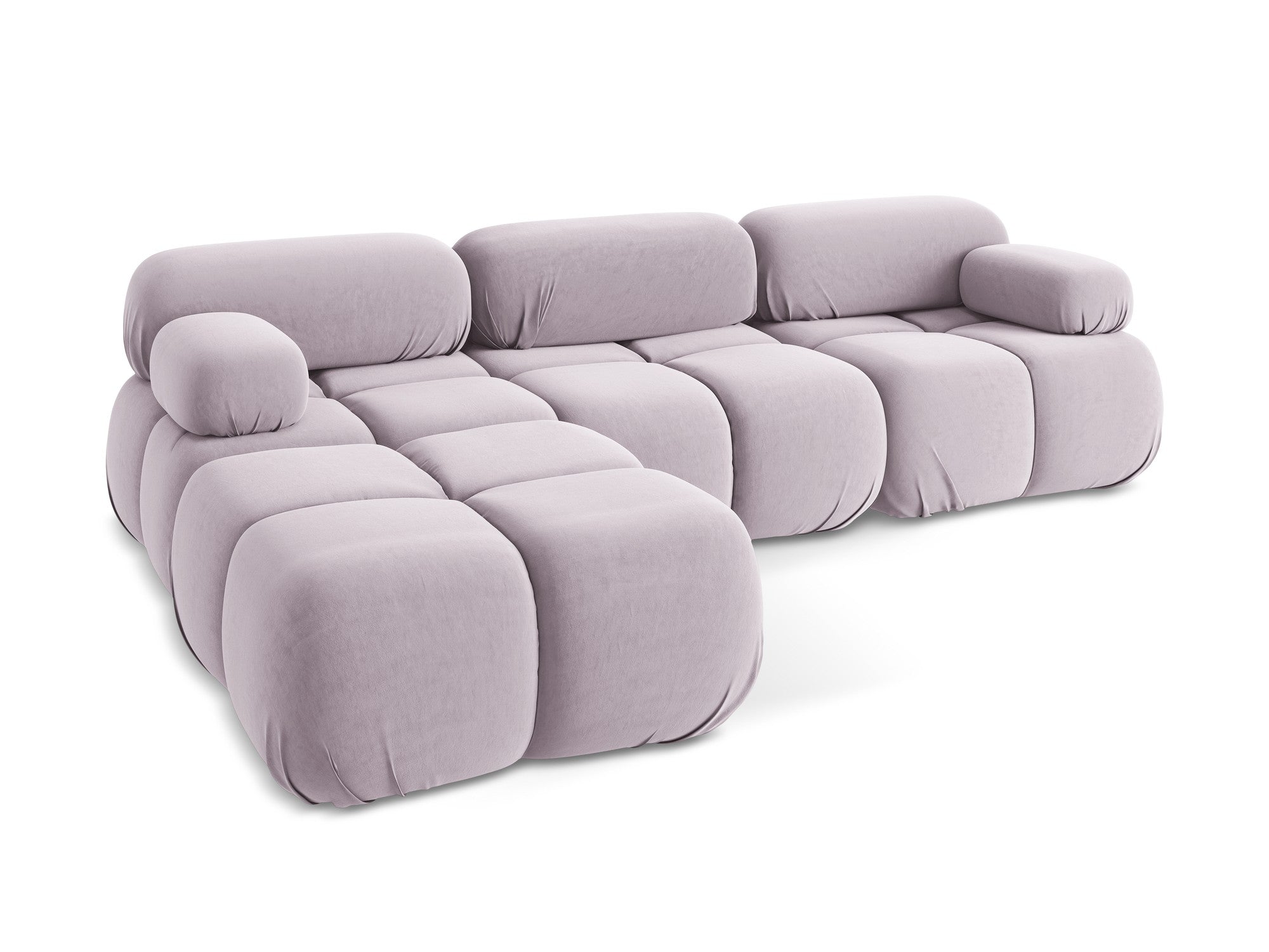 Universal velvet modular corner sofa LOKUA in lavender