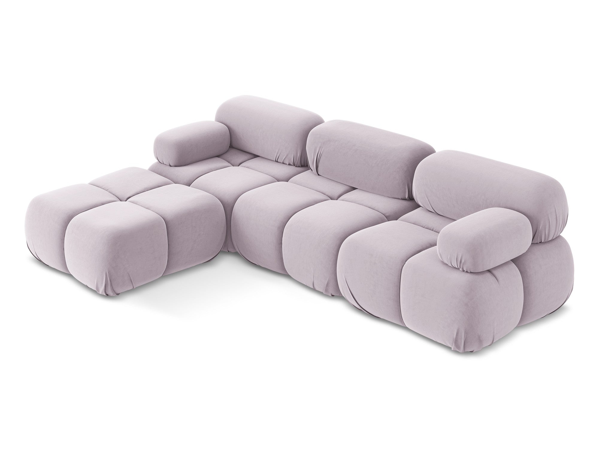 Universal velvet modular corner sofa LOKUA in lavender