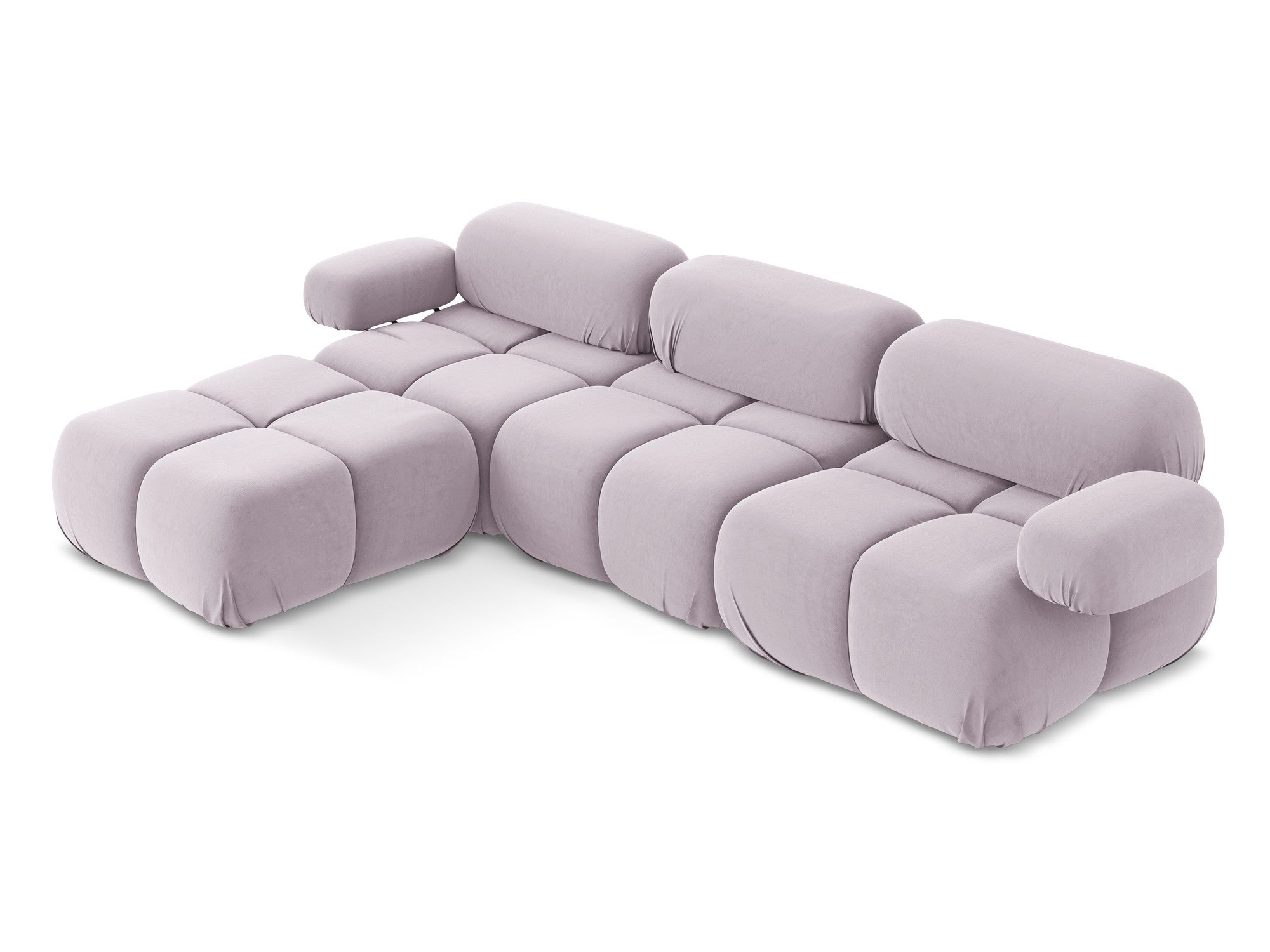 Universal velvet modular corner sofa LOKUA in lavender