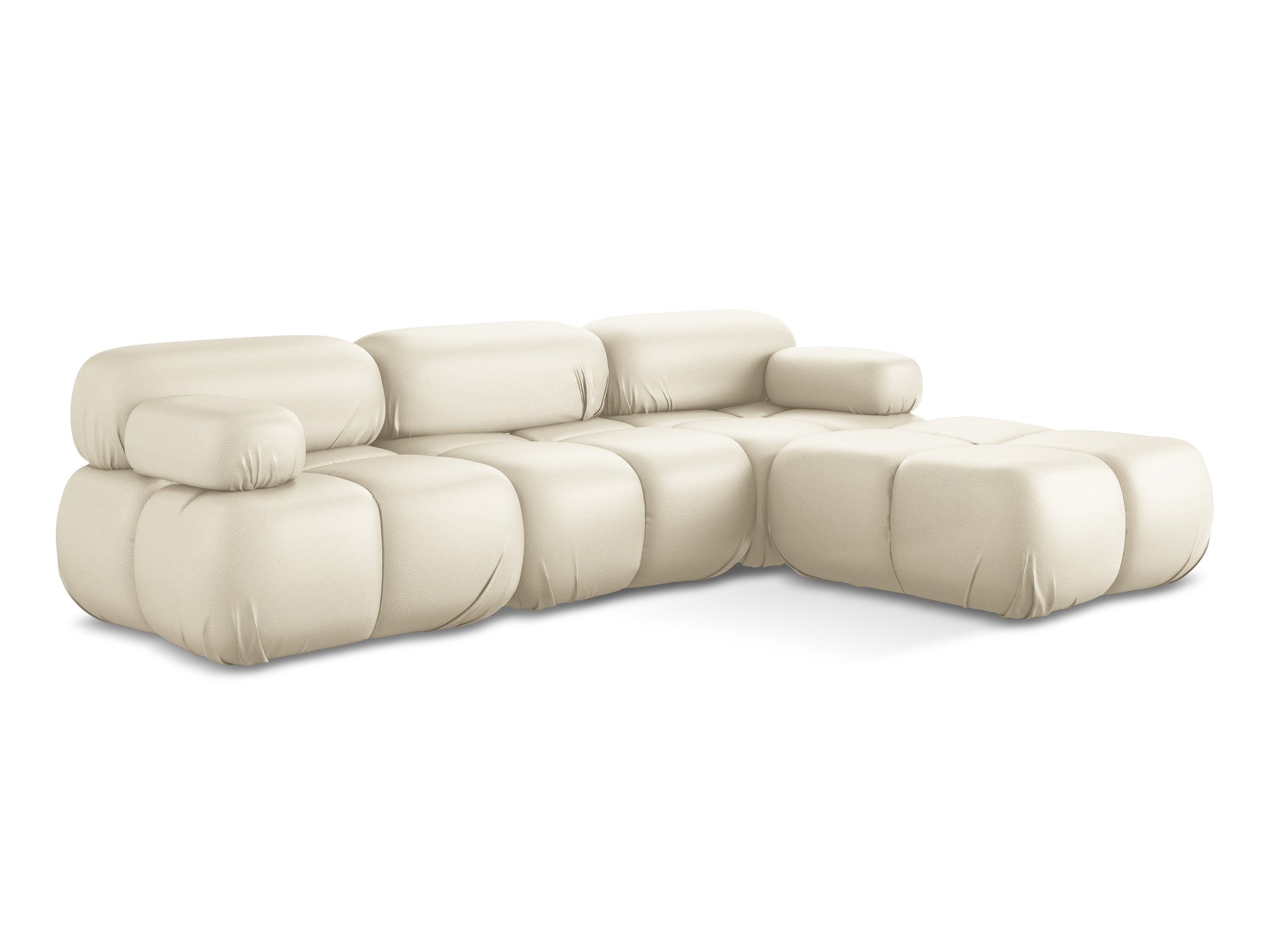 Modularer Ecksofa LOKUA in hellbeige aus Kunstleder