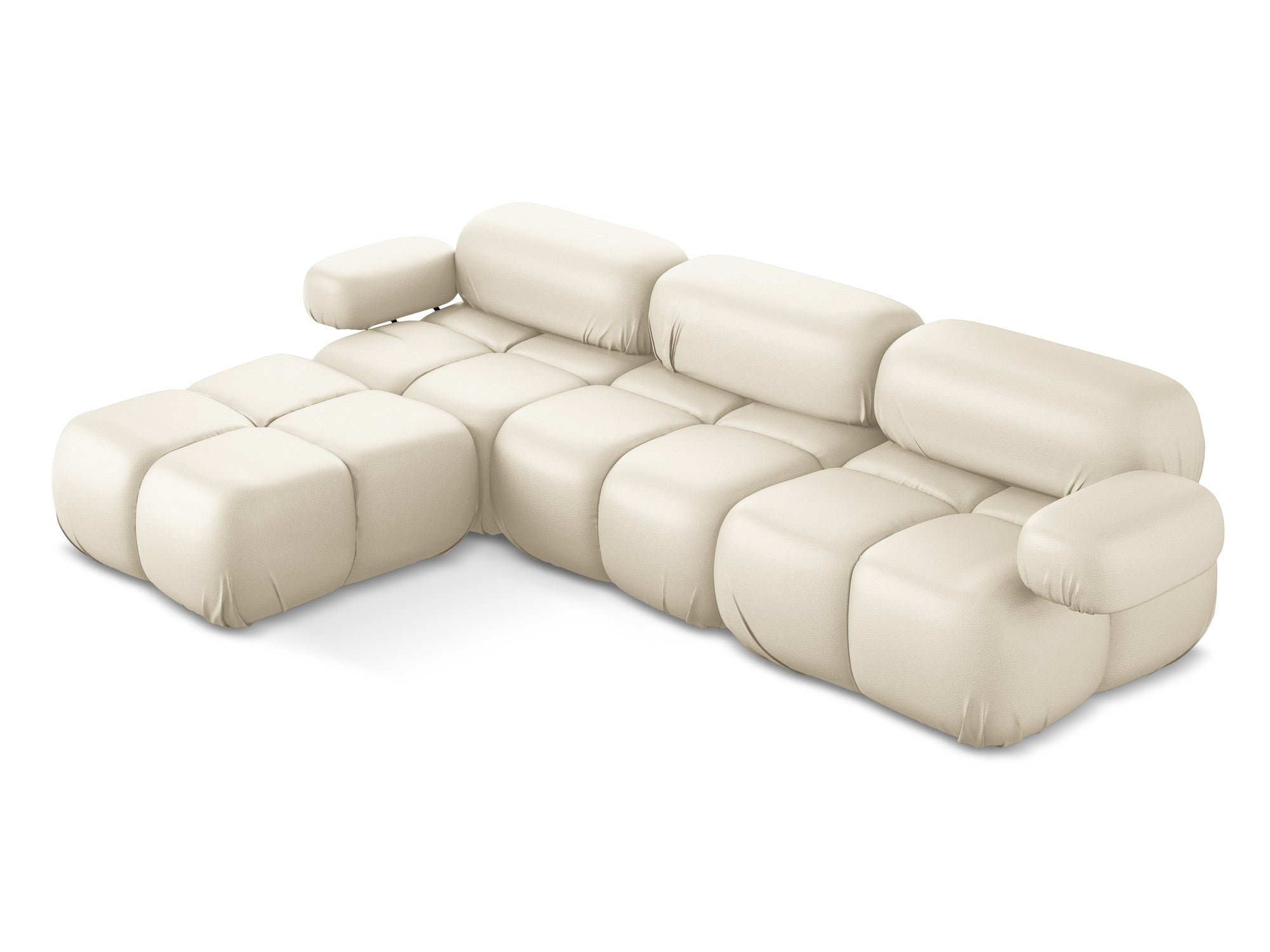 Modularer Ecksofa LOKUA in hellbeige aus Kunstleder