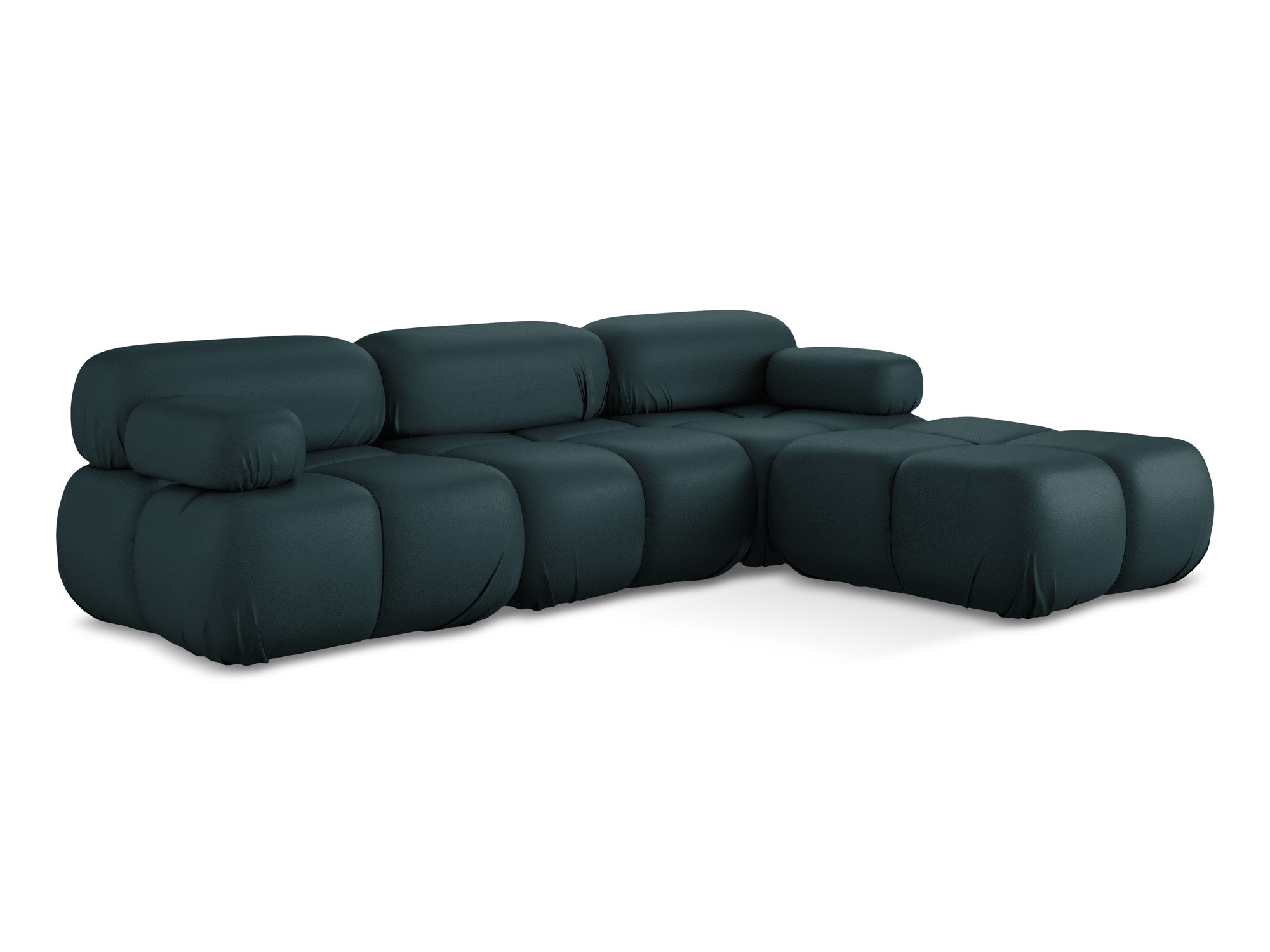 Modularer Ecksofa LOKUA in Meeresfarbe aus Kunstleder