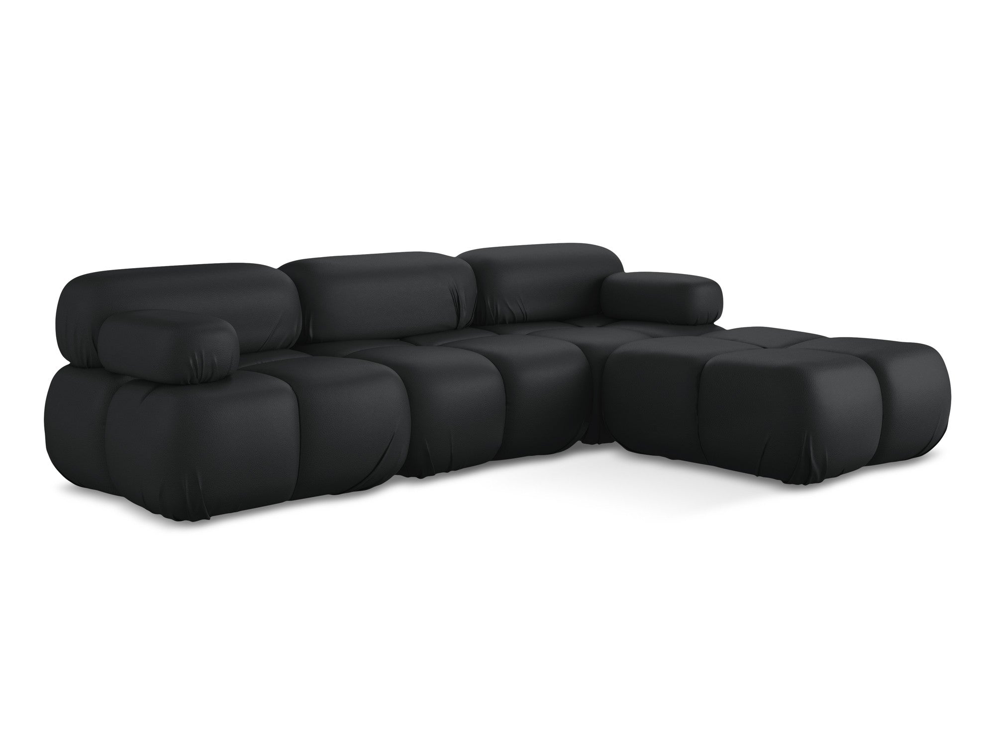 Universal modular corner sofa LOKUA black faux leather