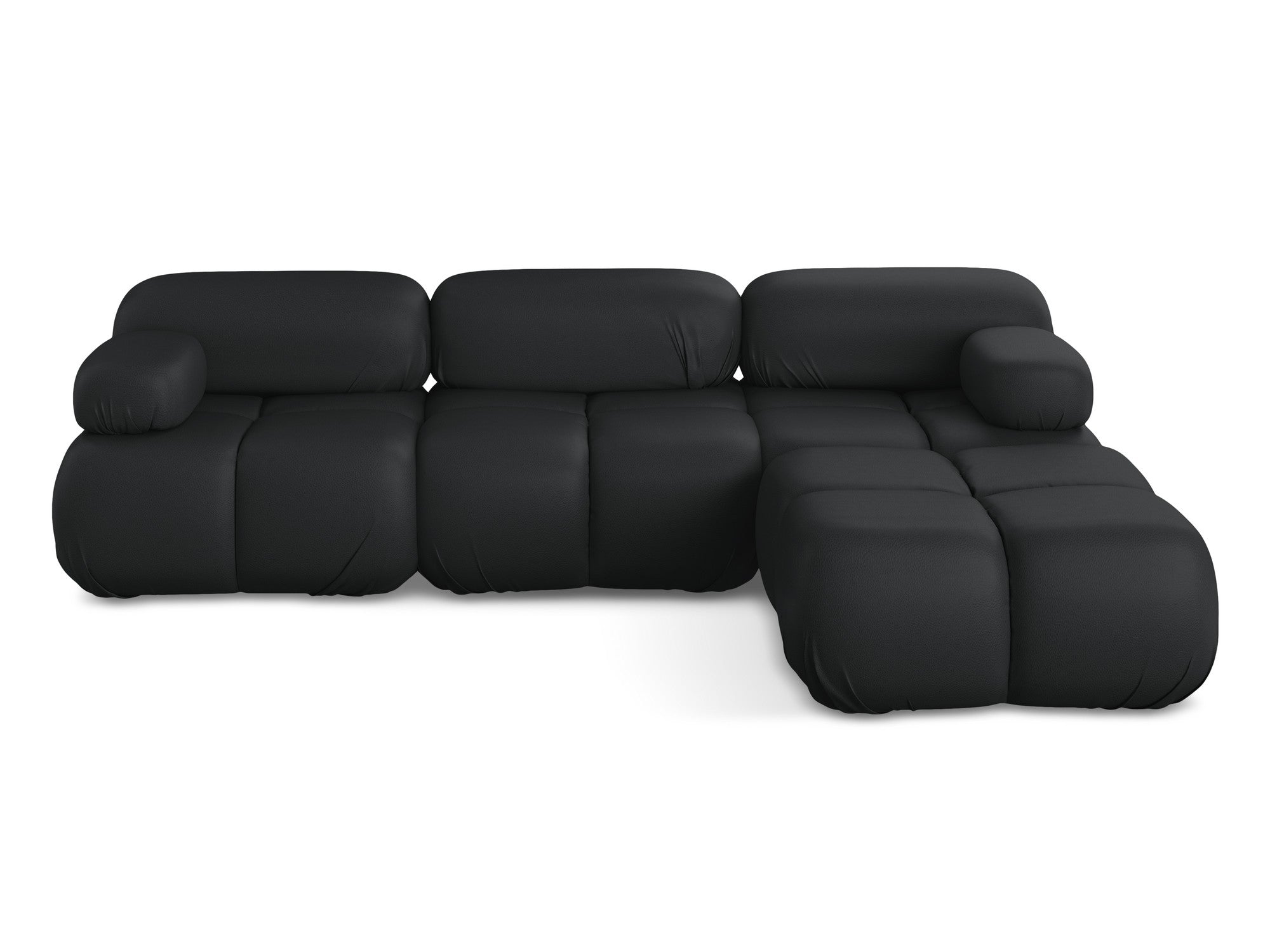 Universal modular corner sofa LOKUA black faux leather
