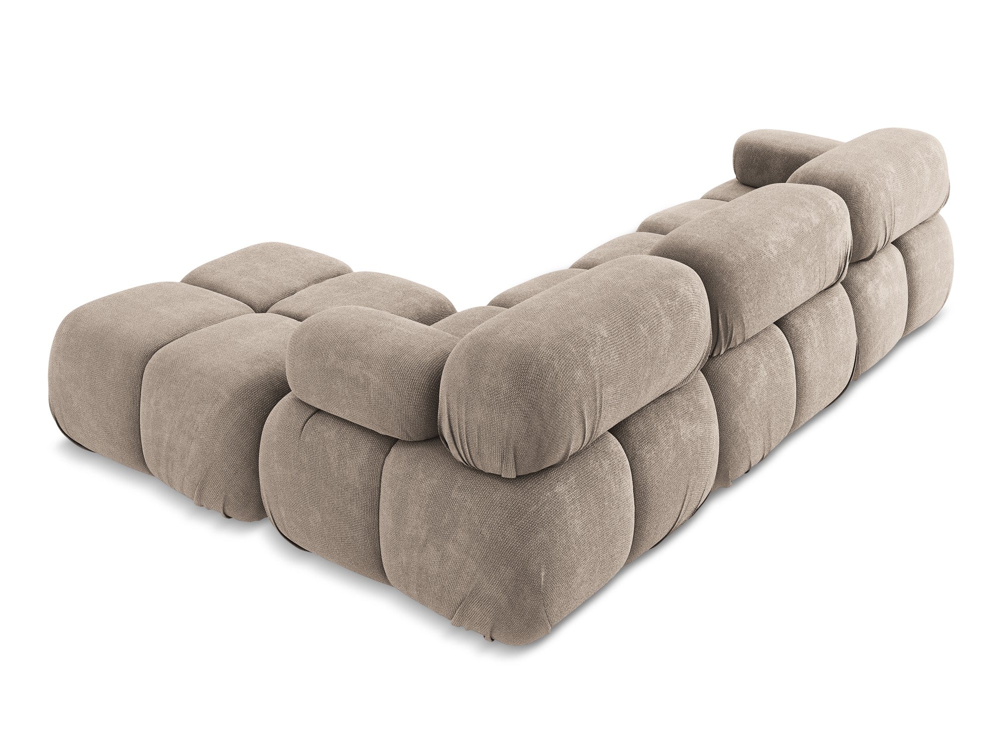 Modularer Ecksofa LOKUA in dunkelbeigem Chenille