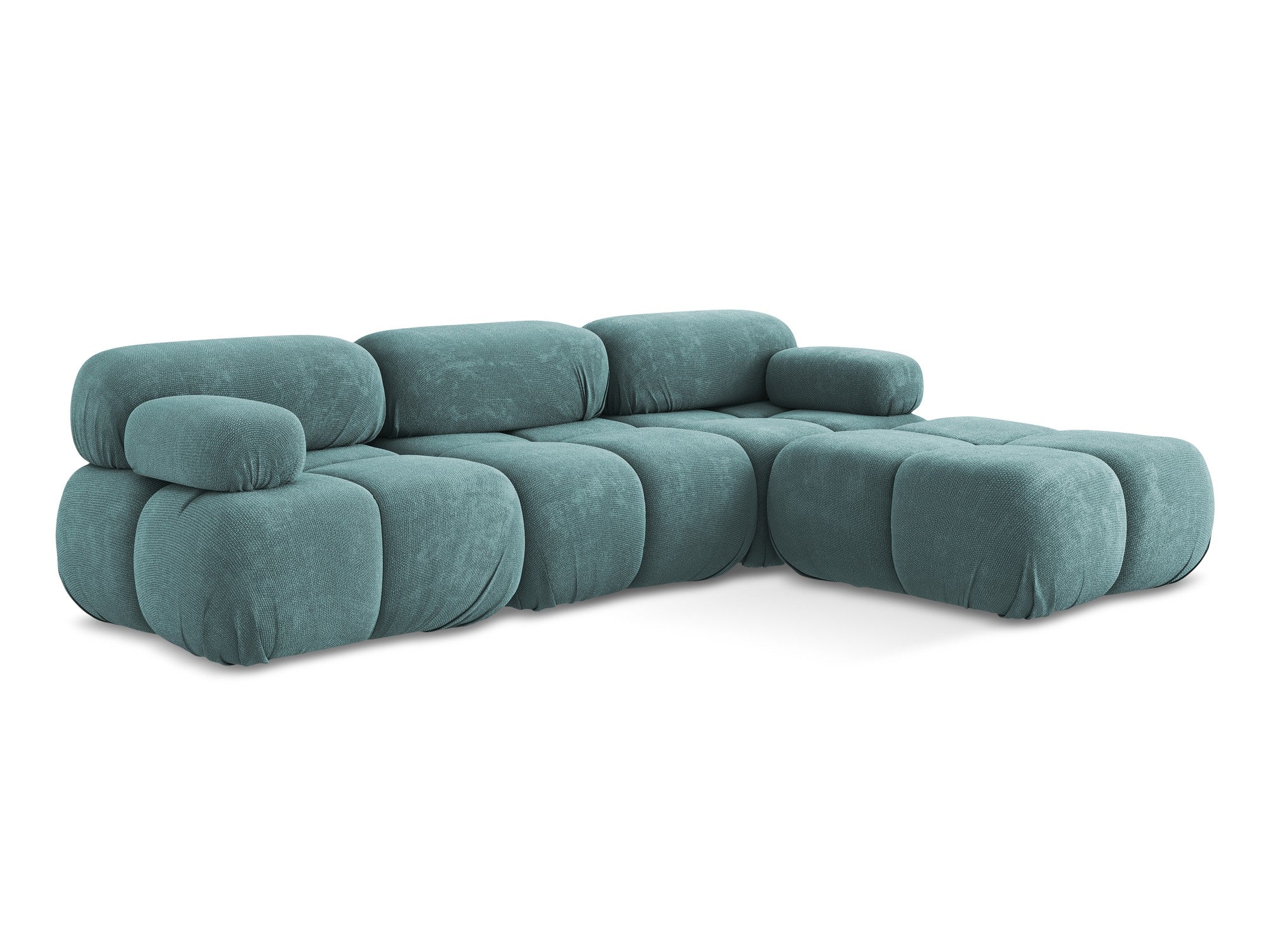 Modularer Ecksofa LOKUA in jeansblauem Chenille