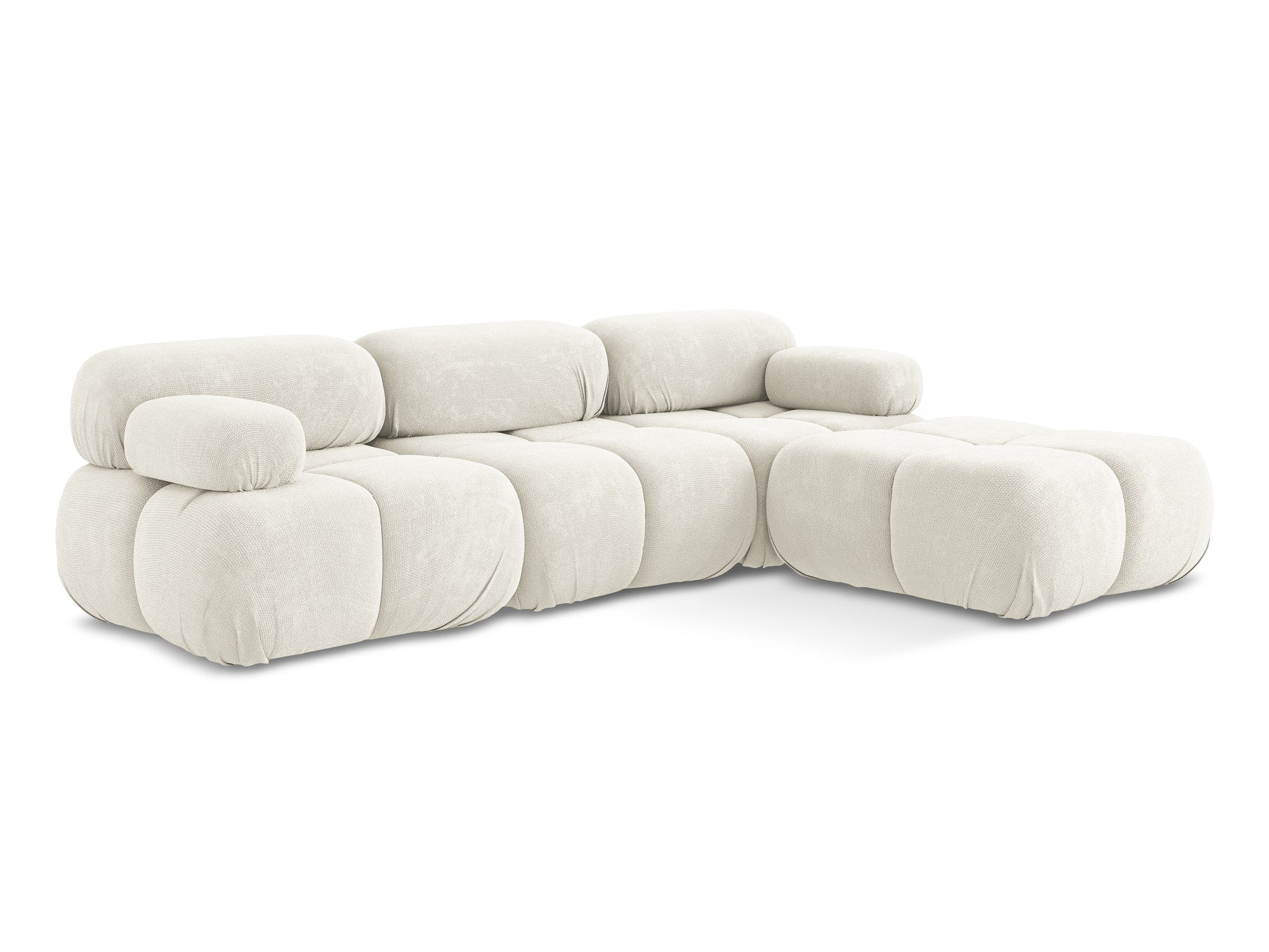 Modularer Universalecksofa LOKUA in weißem Chenille