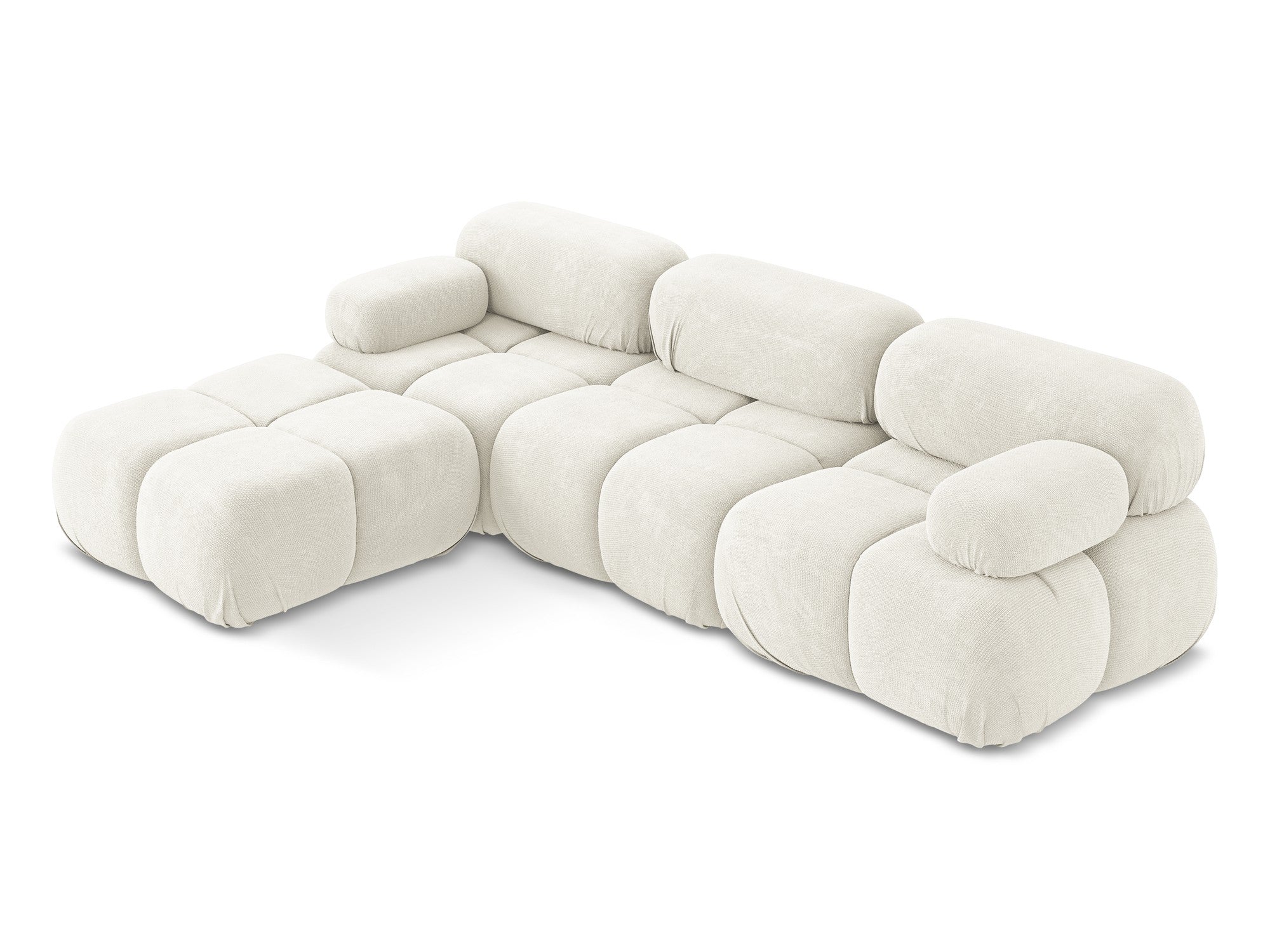 Modularer Universalecksofa LOKUA in weißem Chenille