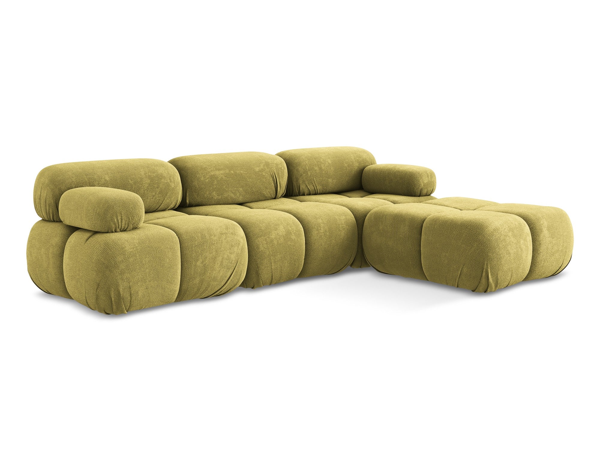 Modularer Ecksofa LOKUA in limonengrünem Chenille
