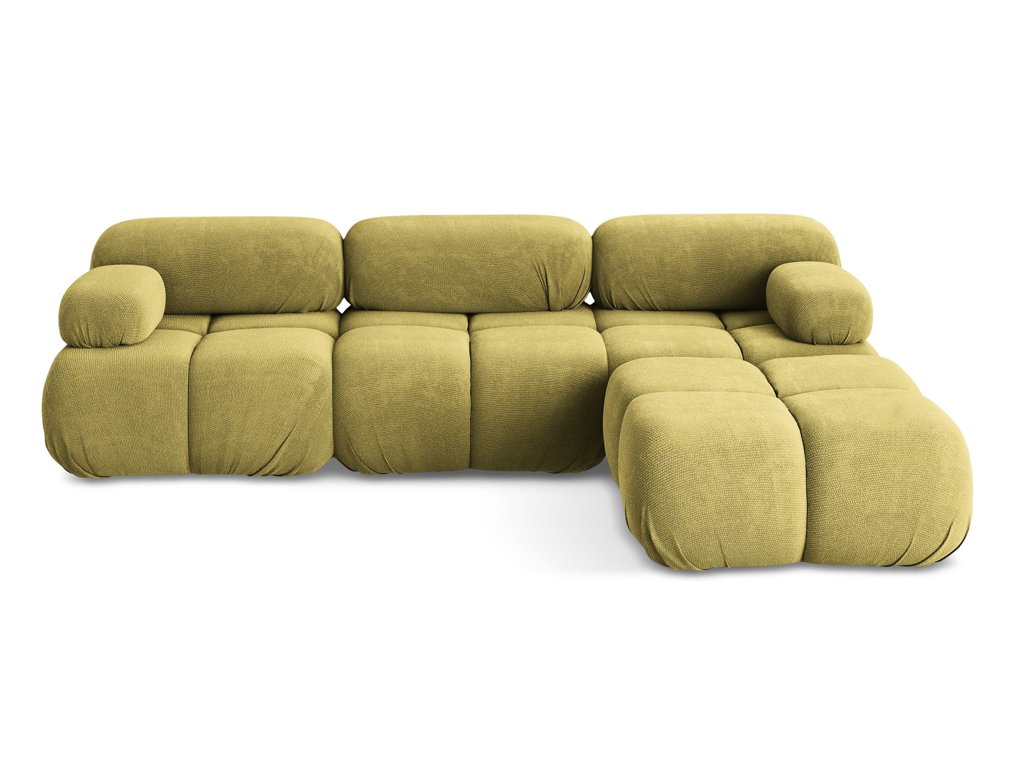 Modularer Ecksofa LOKUA in limonengrünem Chenille