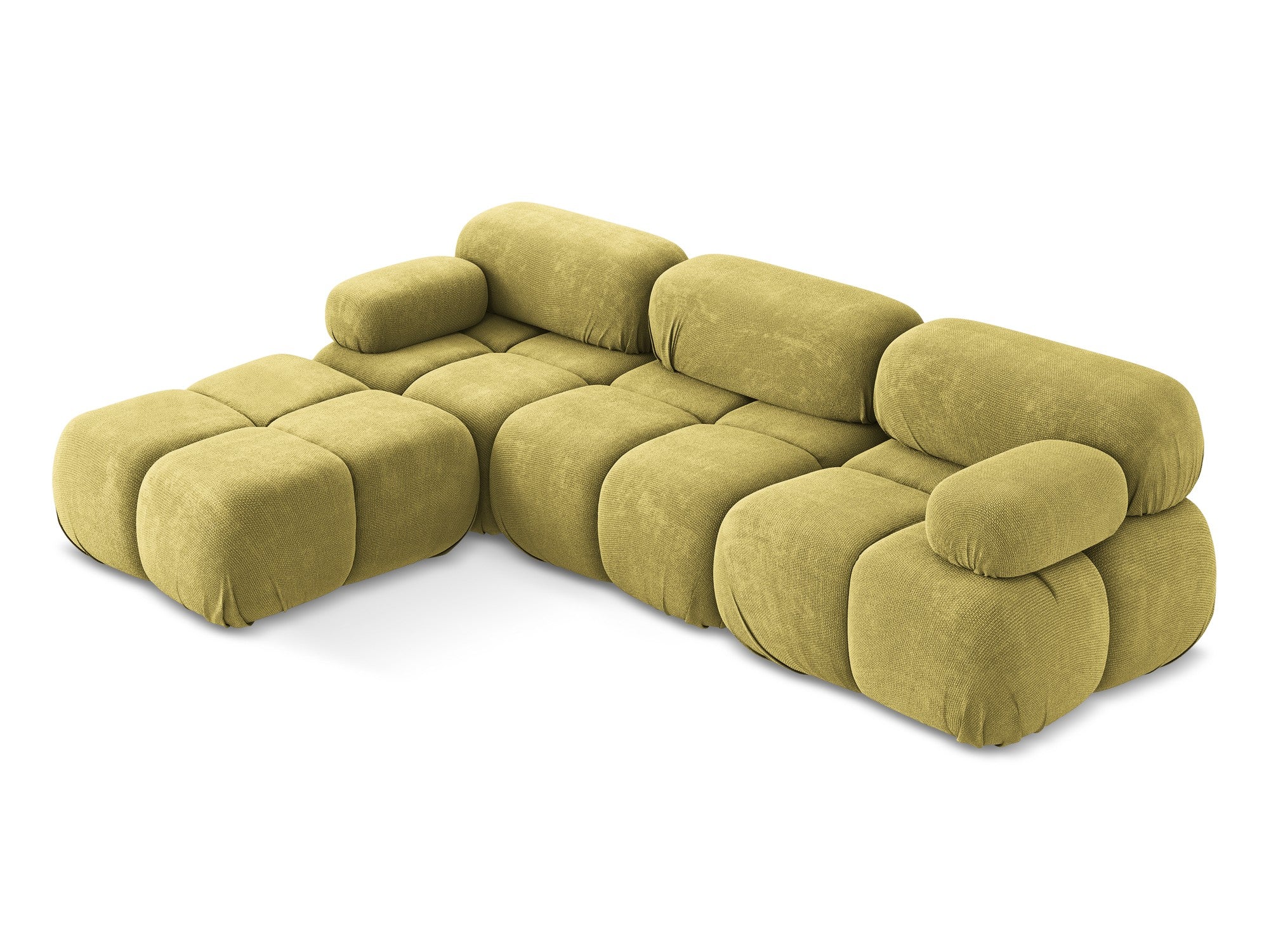 Modularer Ecksofa LOKUA in limonengrünem Chenille