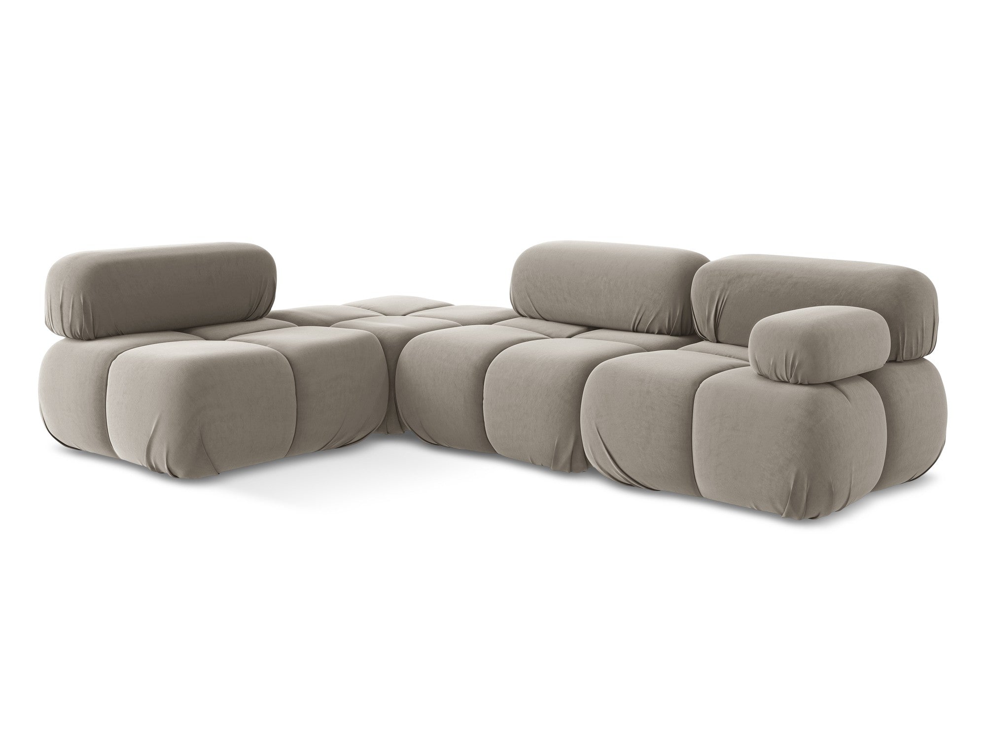 Modularer Samt-Ecksofa links LOKUA taupe