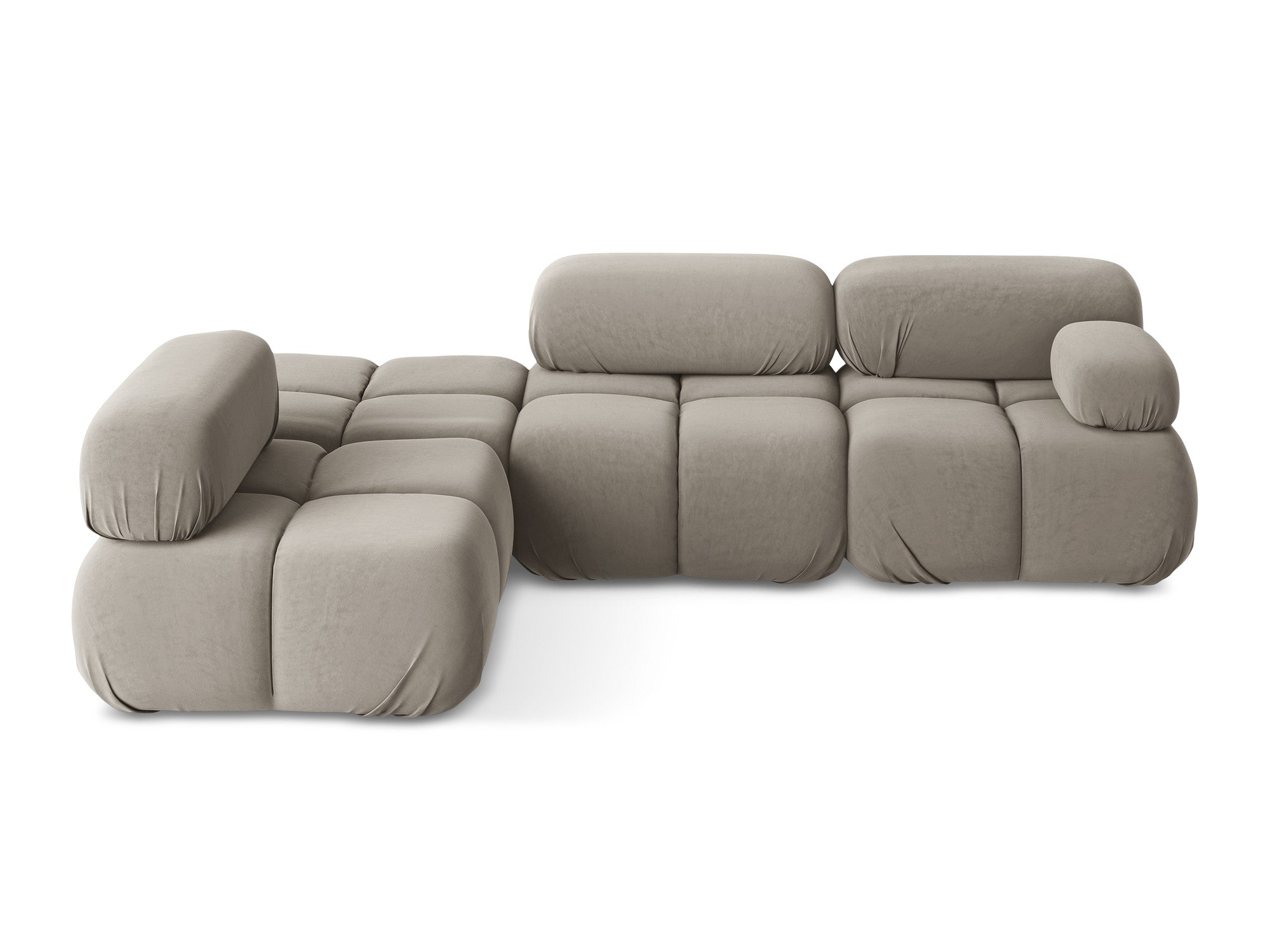 Modularer Samt-Ecksofa links LOKUA taupe