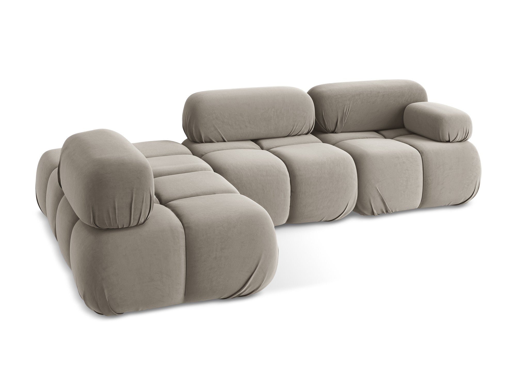 Modularer Samt-Ecksofa links LOKUA taupe