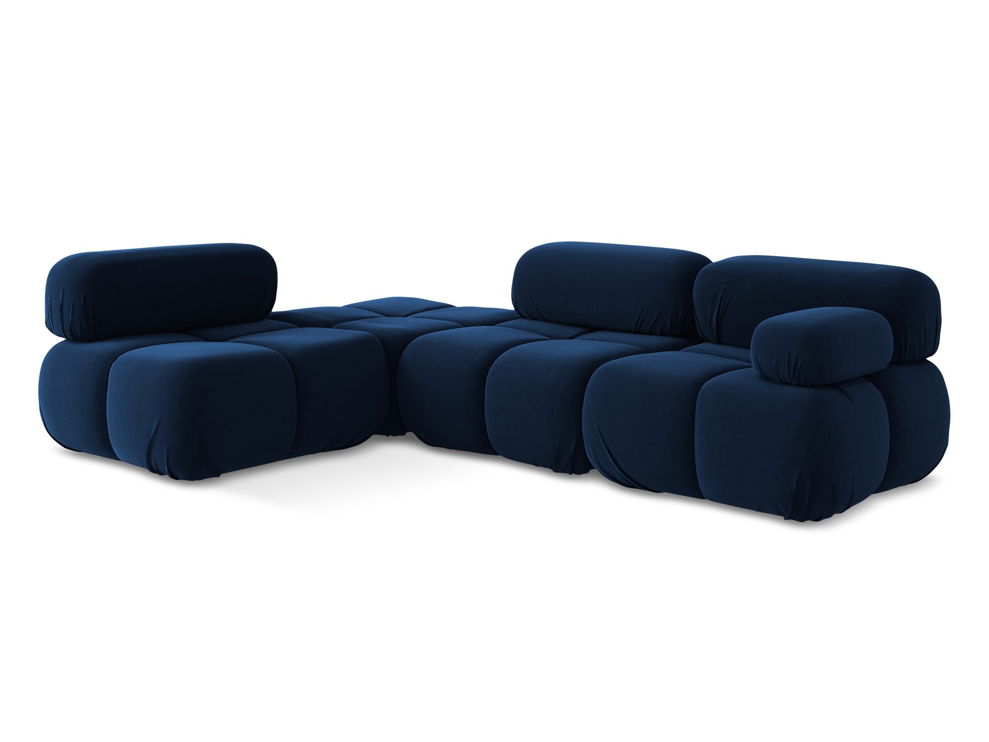Left-sided modular velvet corner sofa LOKUA royal blue
