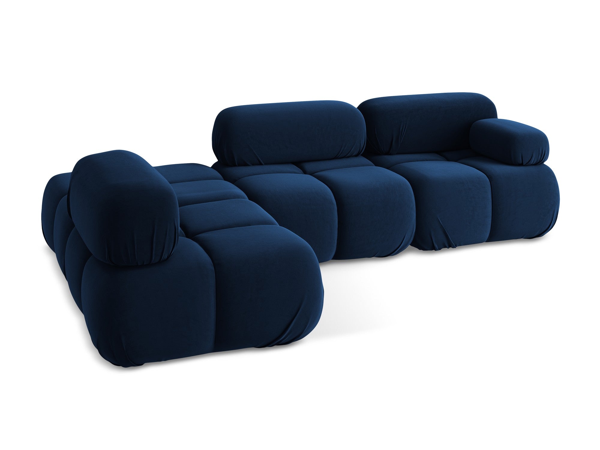 Left-sided modular velvet corner sofa LOKUA royal blue
