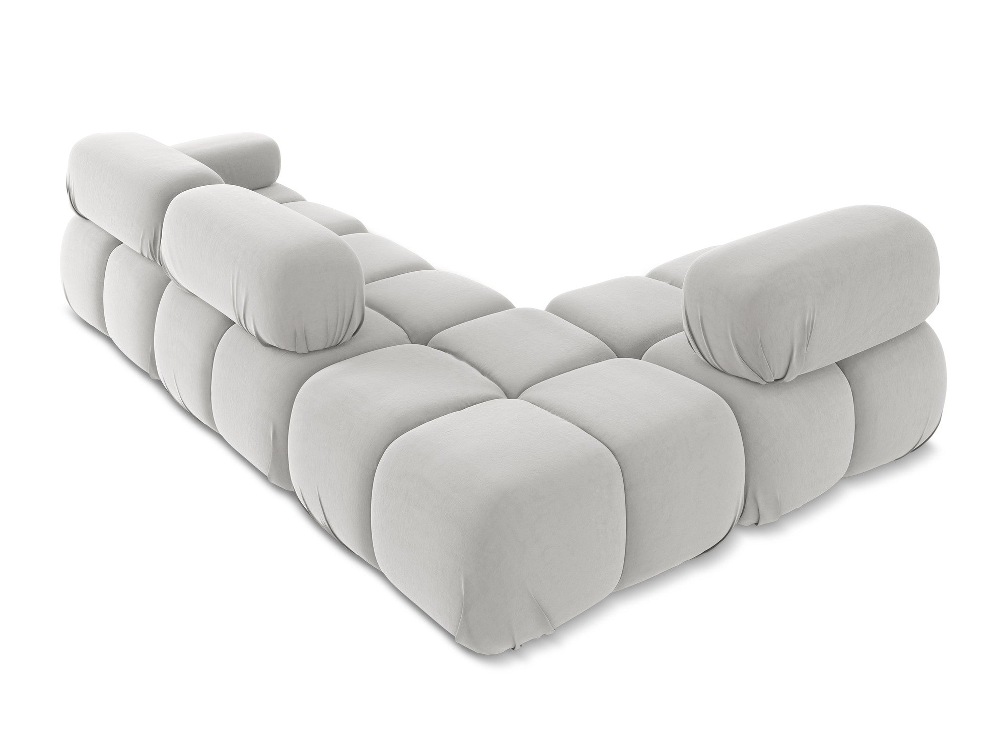 Modularer Samt-Ecksofa links LOKUA silber