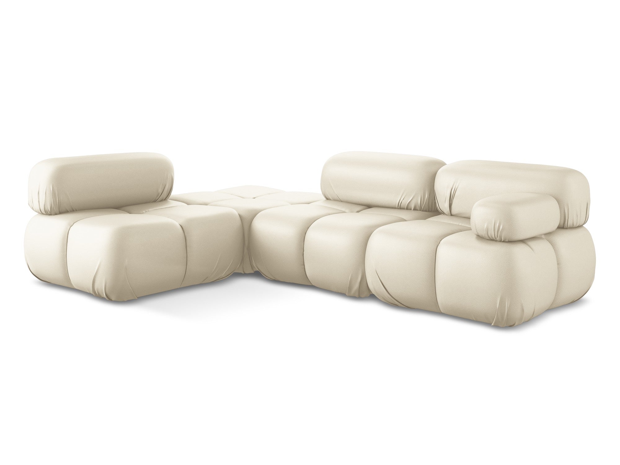 Modulaire linker hoekbank LOKUA lichtbeige ecologisch leer