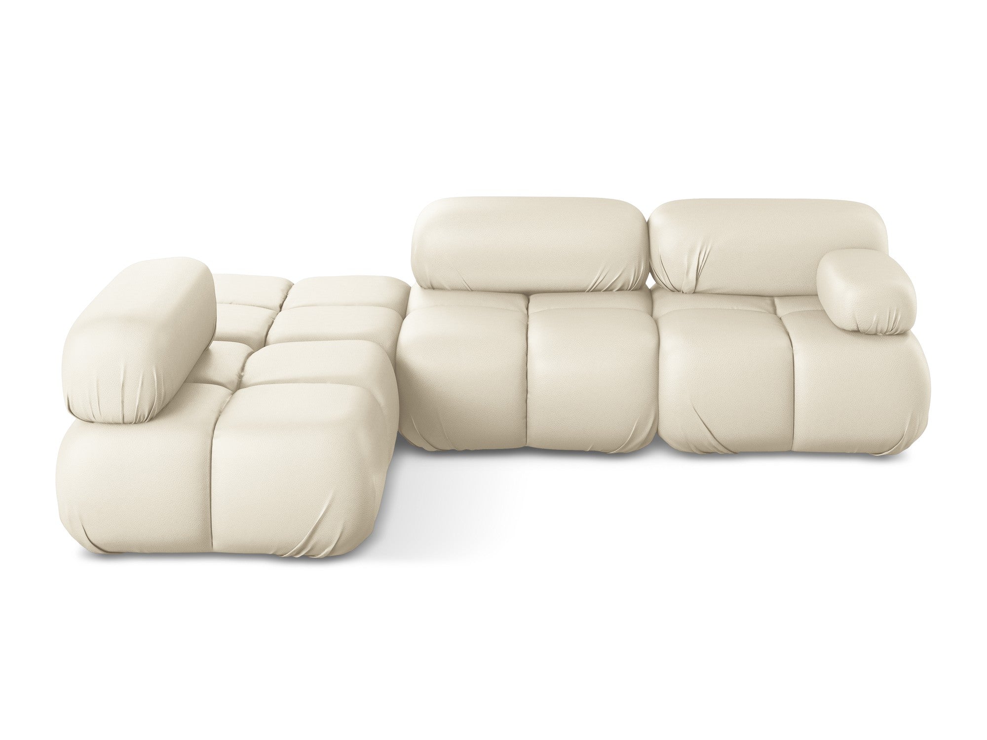 Modulaire linker hoekbank LOKUA lichtbeige ecologisch leer