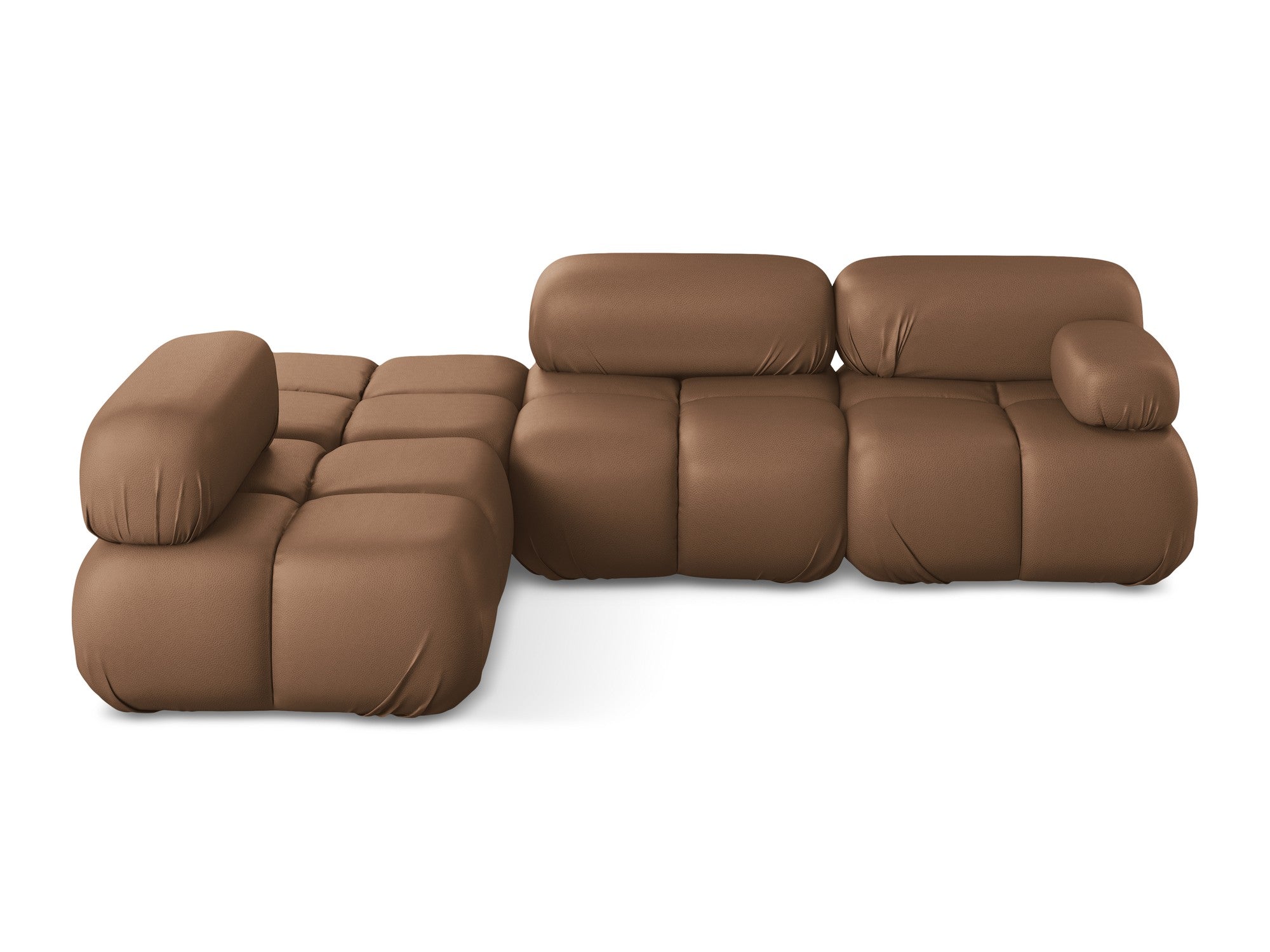 Modulaire linker hoekbank LOKUA chocolade ecologische leer