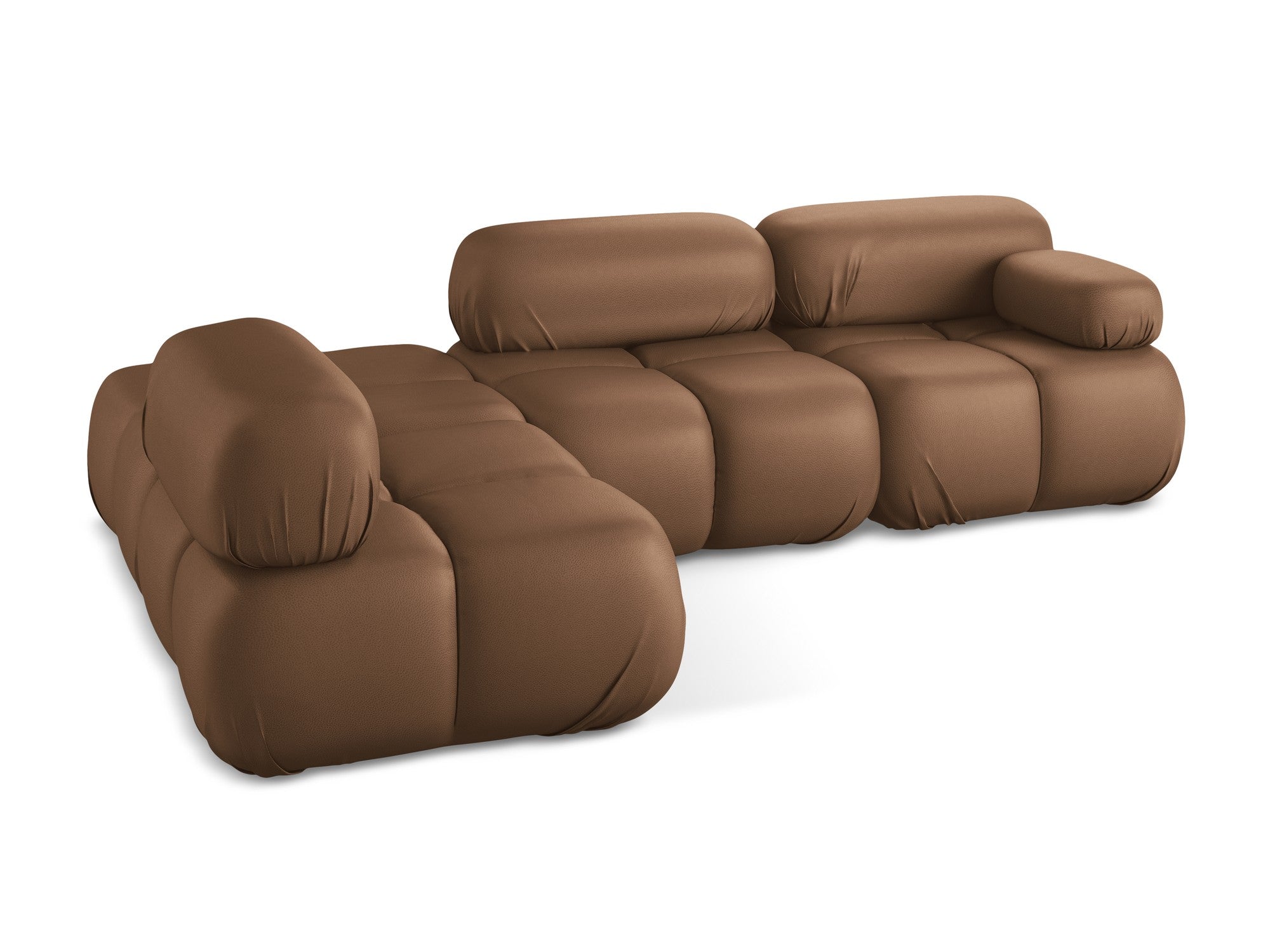 Modulaire linker hoekbank LOKUA chocolade ecologische leer