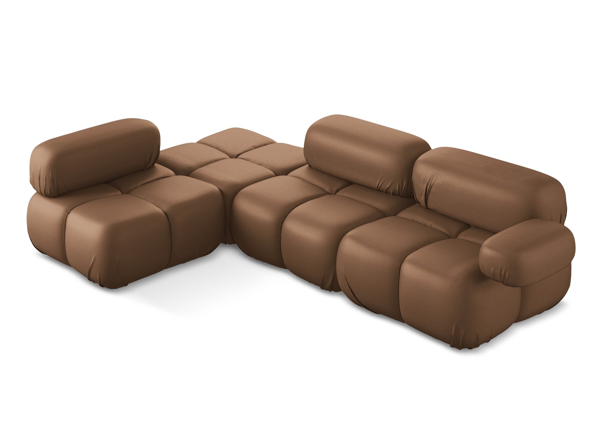 Modulaire linker hoekbank LOKUA chocolade ecologische leer