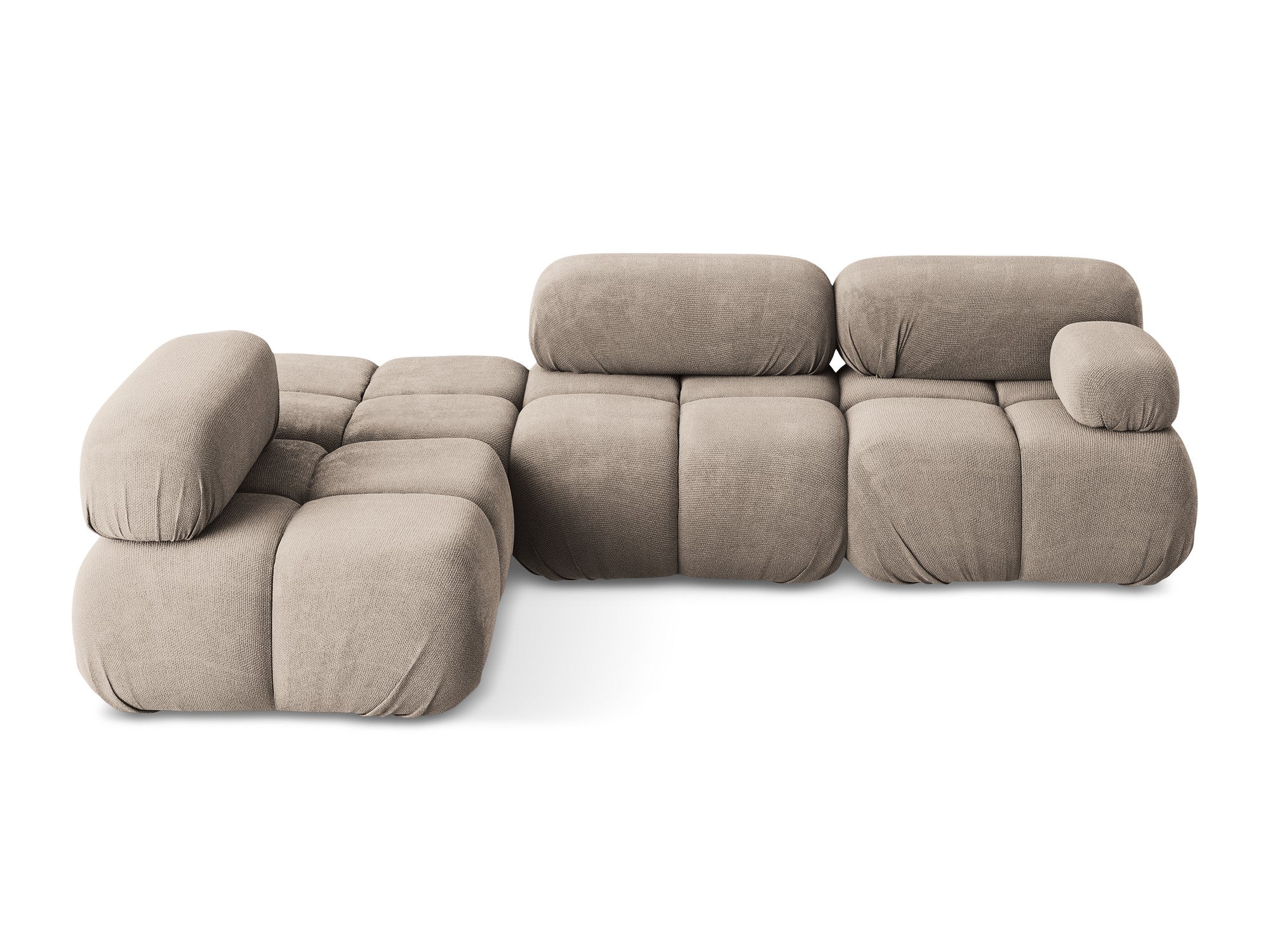 Modularer linksseitiger Ecksofa LOKUA dunkelbeige Chenille