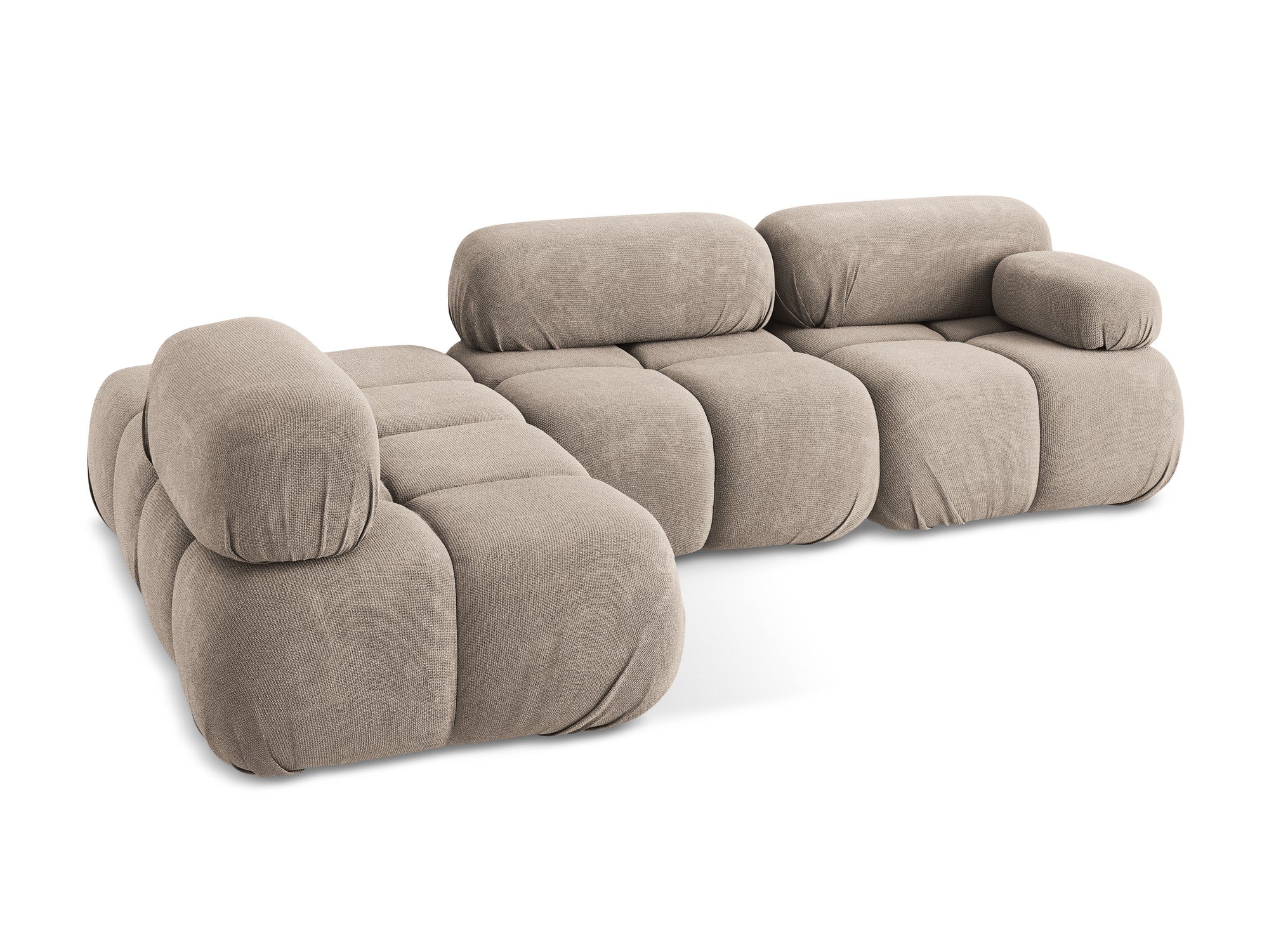 Modularer linksseitiger Ecksofa LOKUA dunkelbeige Chenille