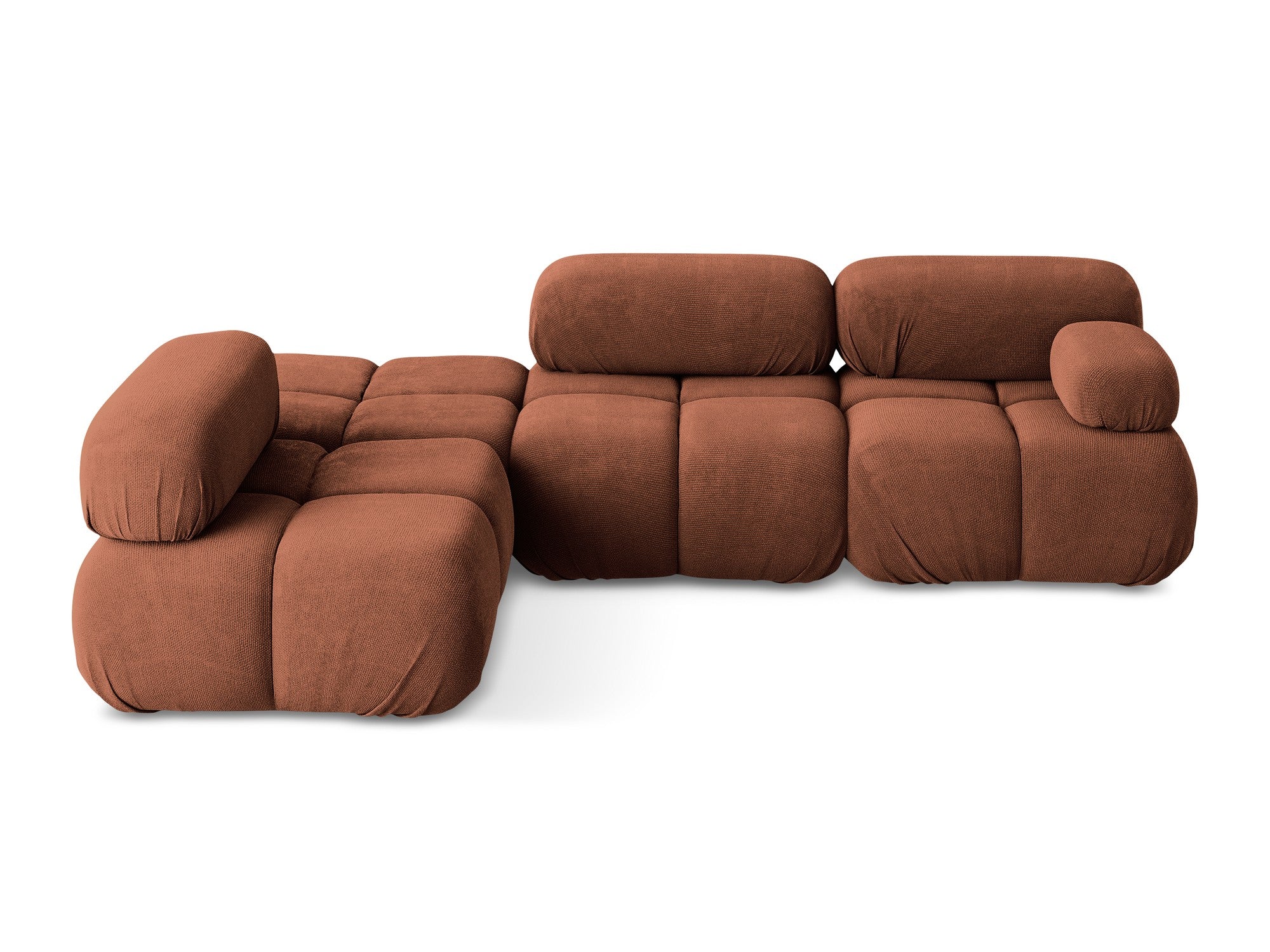 Modularer linksseitiger Ecksofa LOKUA Terrakotta Chenille