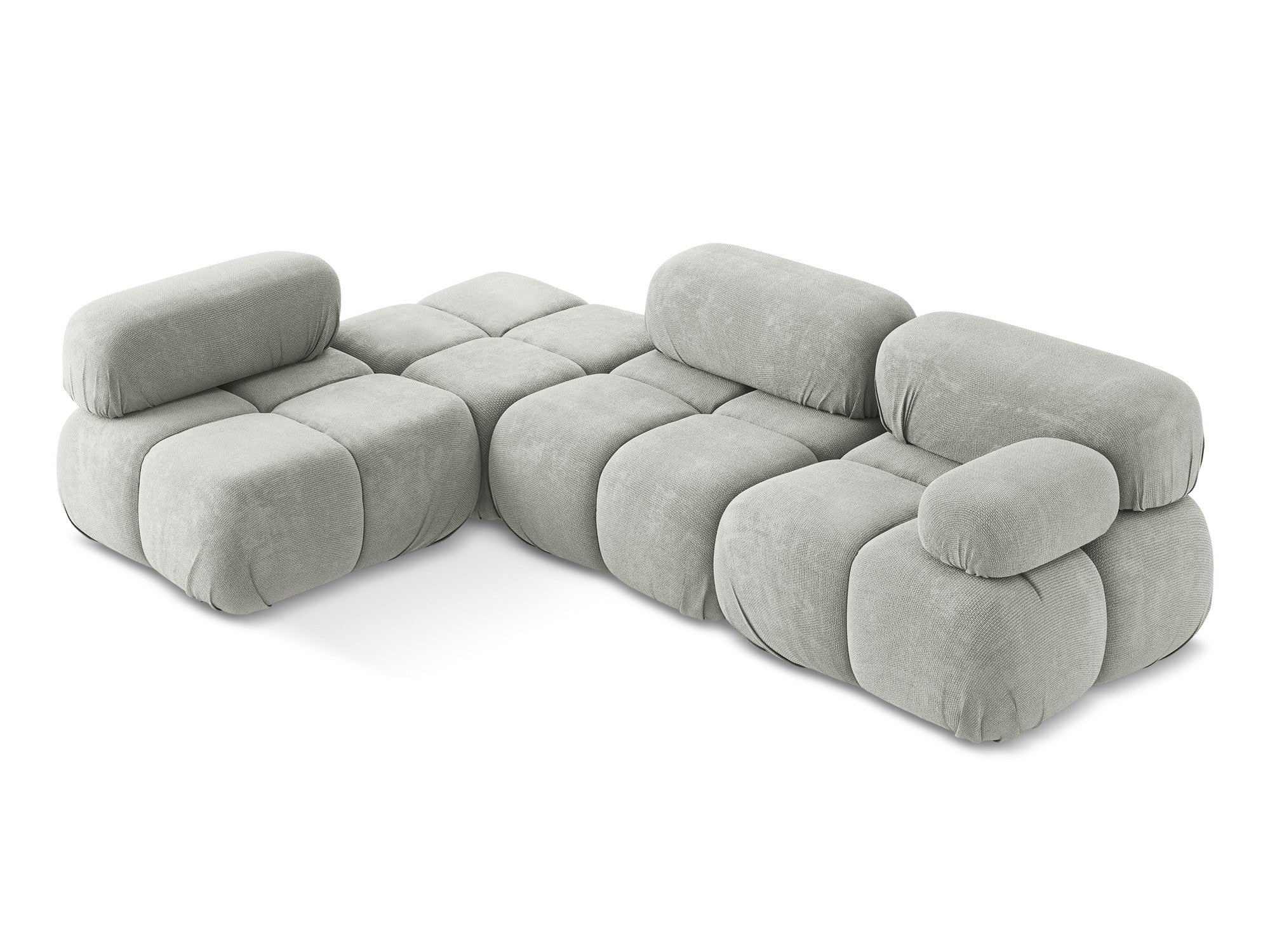 Modulaire linkerhoekbank LOKUA lichtgrijs chenille