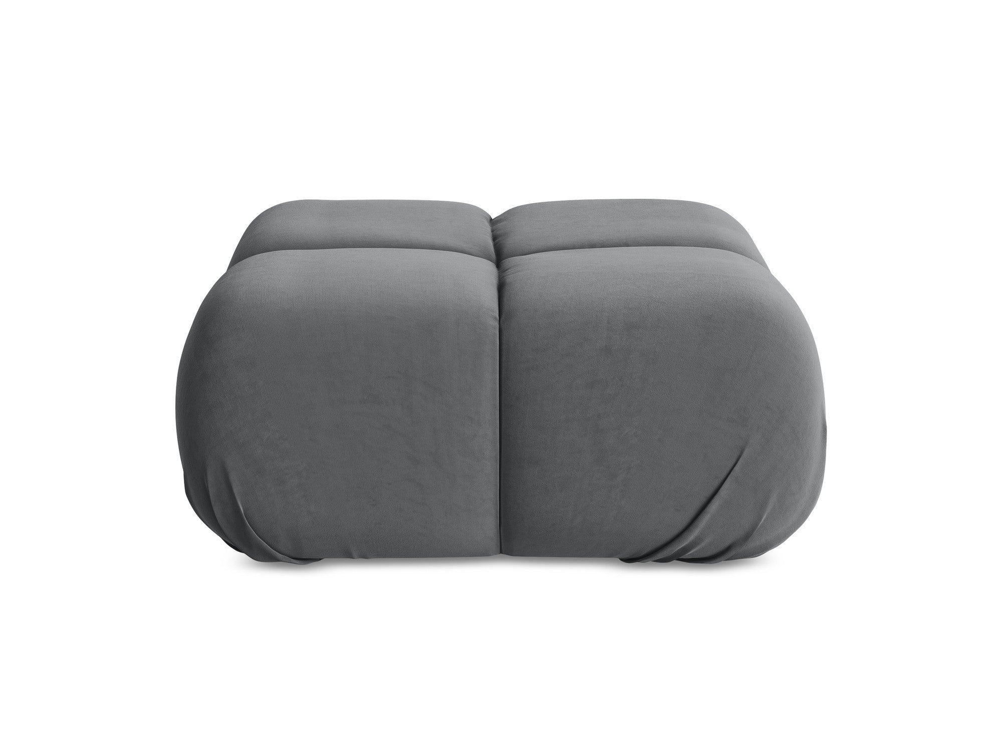 Pouf / velvet module LOKUA steel gray